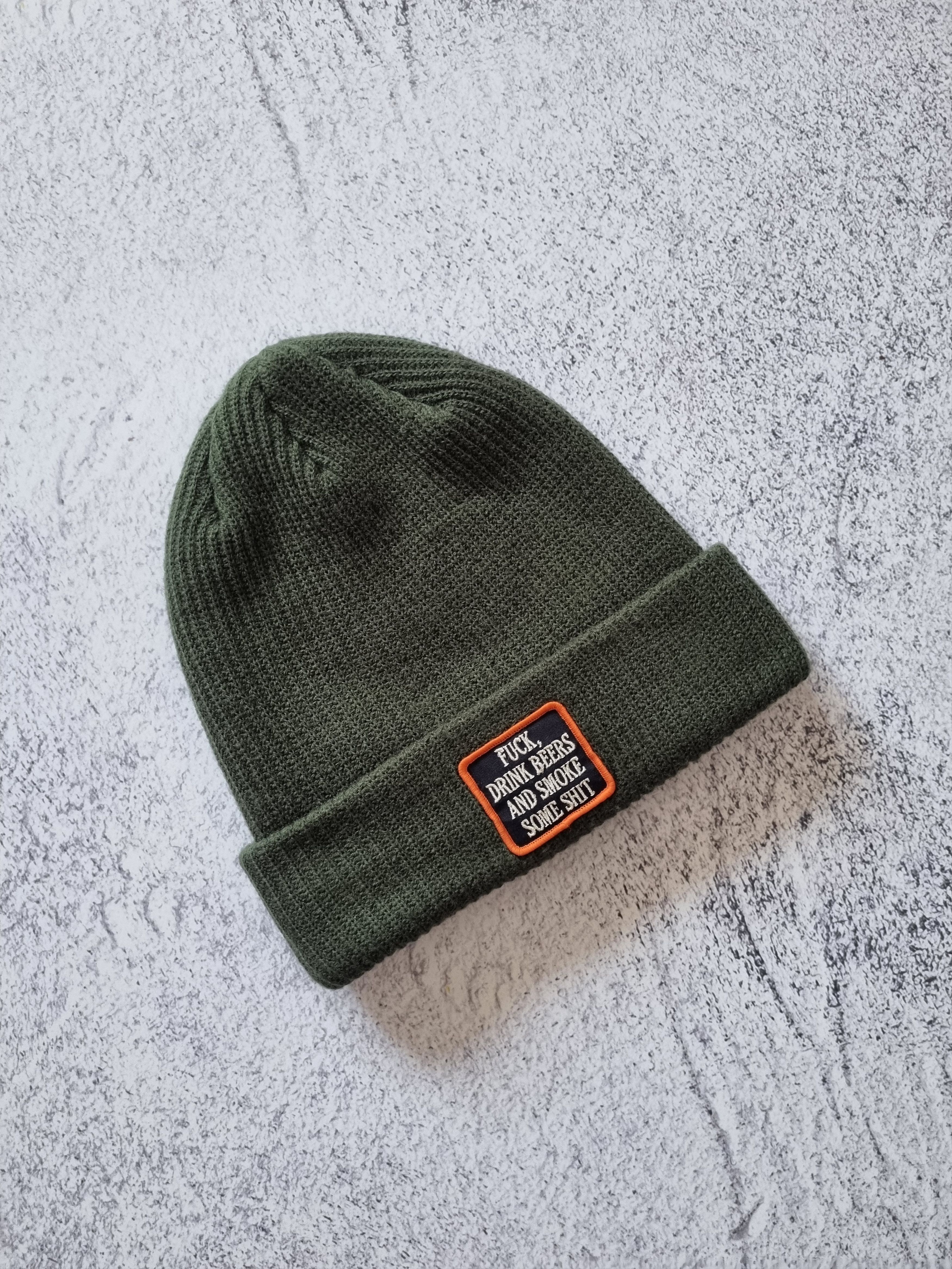 Vintage Vintage Humor Fuck Drink Smoke Beanie Hat Y2K Size ONE SIZE - 3 Thumbnail