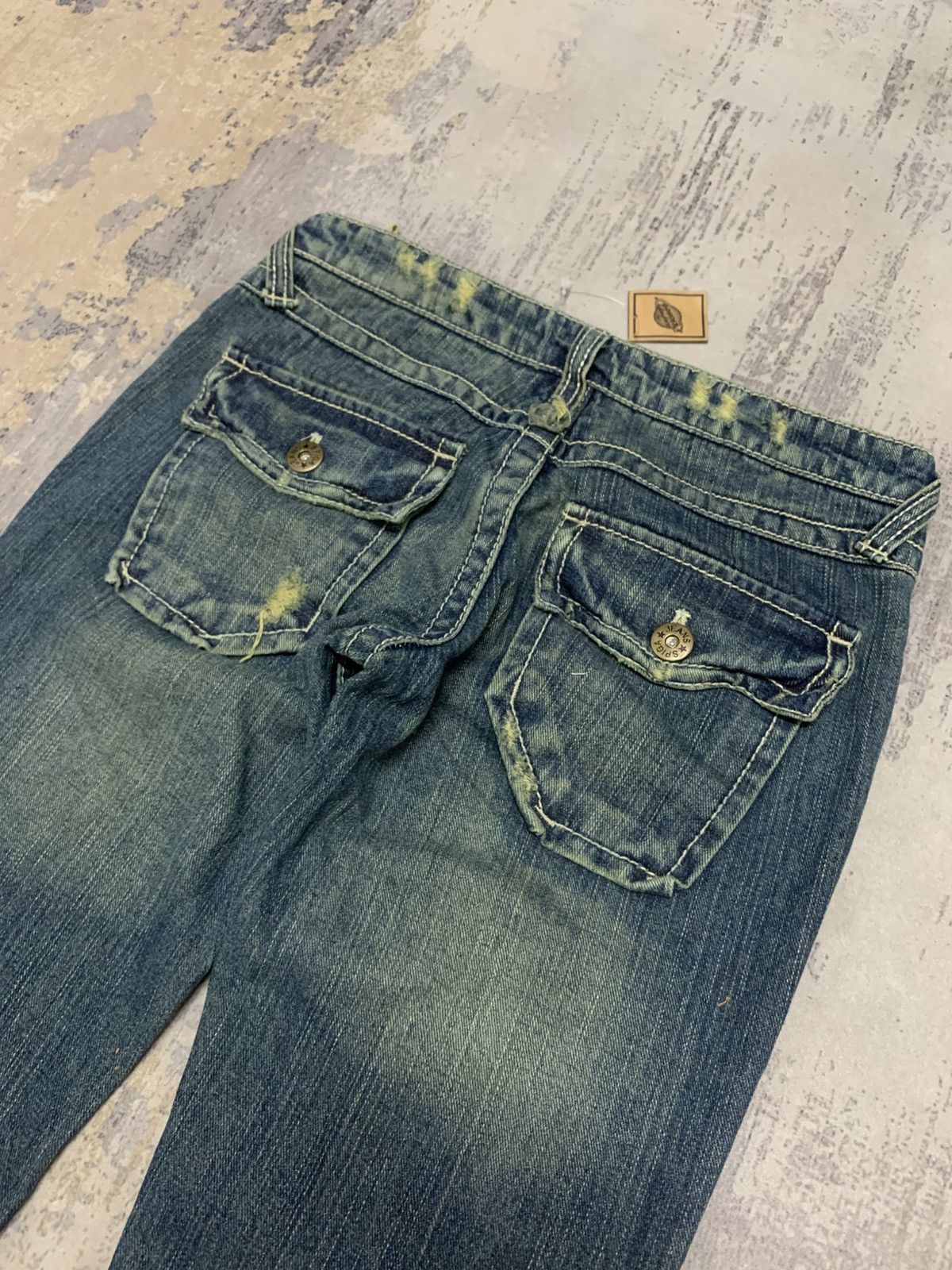 Japanese Brand Spiga Y2K Distressed Bootcut Jeans Vintage Low Rise Denim Size US 29 - 9 Thumbnail