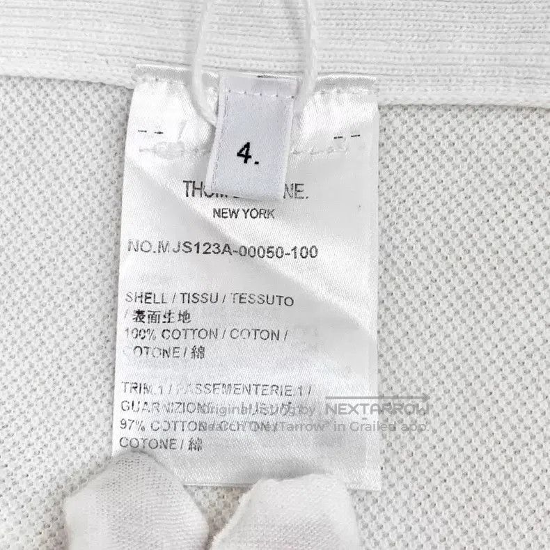 Thom Browne Thom Browne White cotton round neck short-sleeve T-shirt Size US XL / EU 56 / 4 - 7 Thumbnail