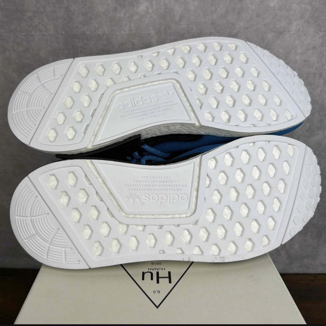 Adidas × Pharrell NEW Adidas NMD Hu x Pharrell Human Race Sharp Blue BB0618 OG Size US 8.5 / EU 41-42 - 8 Thumbnail