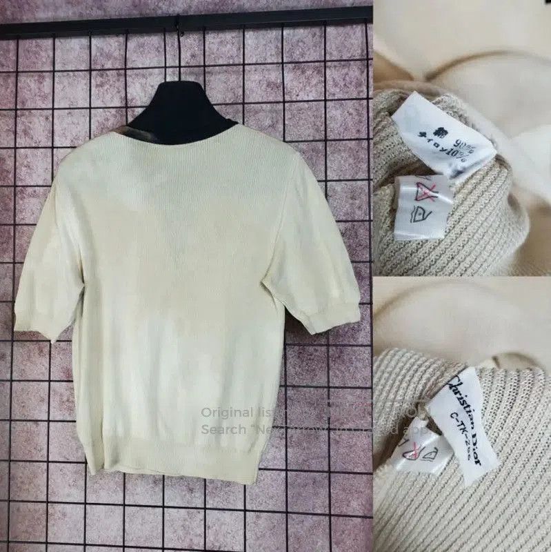 Dior Summer Khaki Cotton Short Sleeve Top .