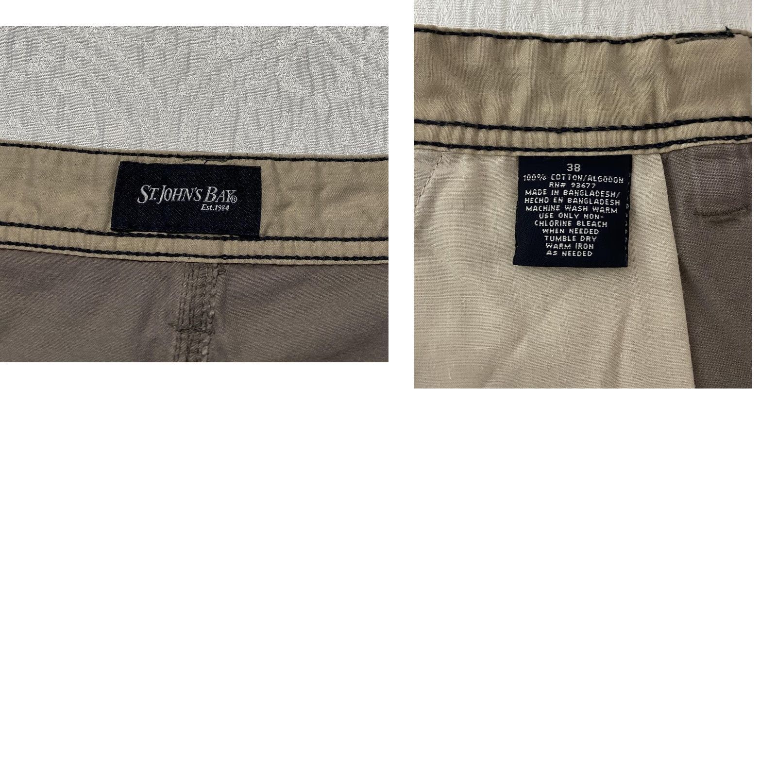 Vintage St. John's Bay Shorts Mens 38 Brown Cargo Canvas Pockets Cotton Casual Summer VINTAGE? Size US 38 / EU 54 - 8 Thumbnail