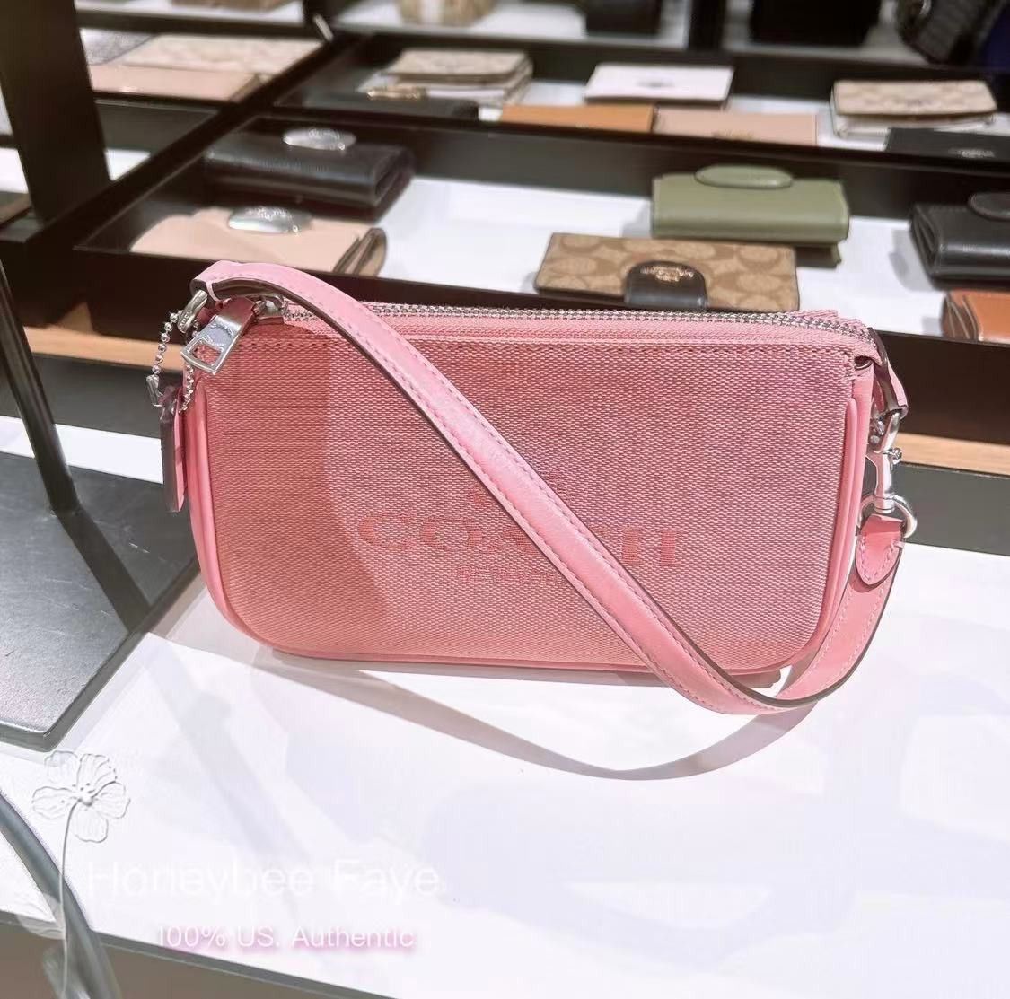 Coach Nolita 19 CU002 Jacquard Pink plus extended strawberry chain Size ONE SIZE - 5 Thumbnail