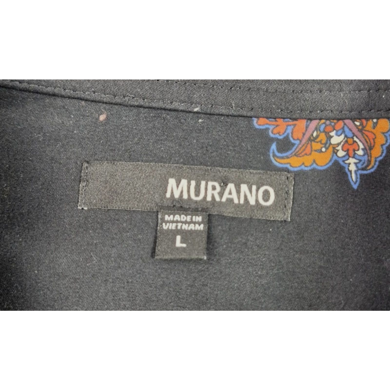 Murano Murano Button Up Shirt Mens Large Black Paisley Long Sleeve Cotton Colorblock Size US L / EU 52-54 / 3 - 5 Thumbnail