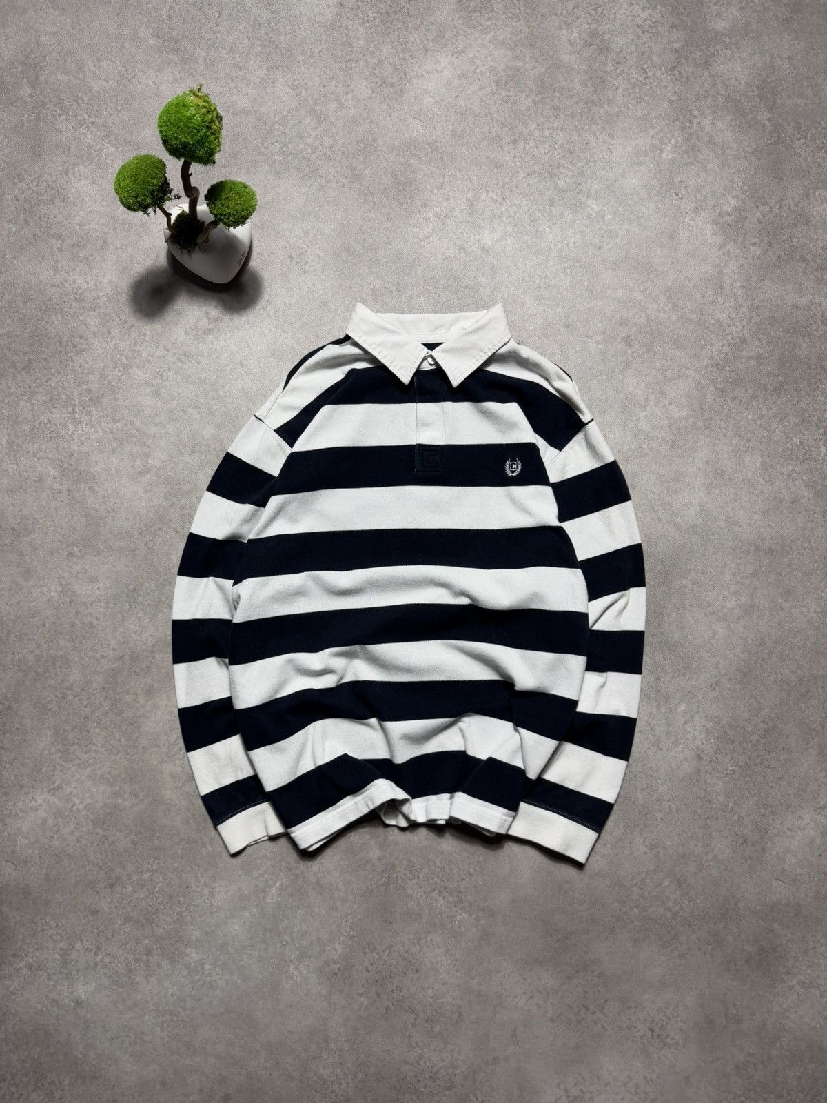 Chaps Ralph Lauren × Vintage Chaps Ralph Lauren Long Sleeve Polo Vintage Cropped Fit Size US XL / EU 56 / 4 - 1 Thumbnail