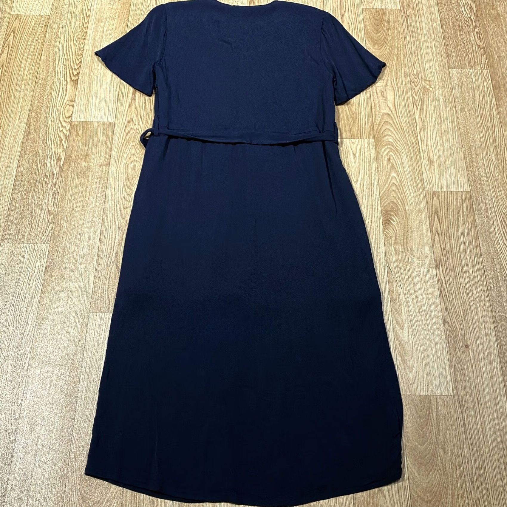 Vintage ModströM Dress - Large V Neck Navy - False Button - Long Size L / US 10 / IT 46 - 4 Thumbnail