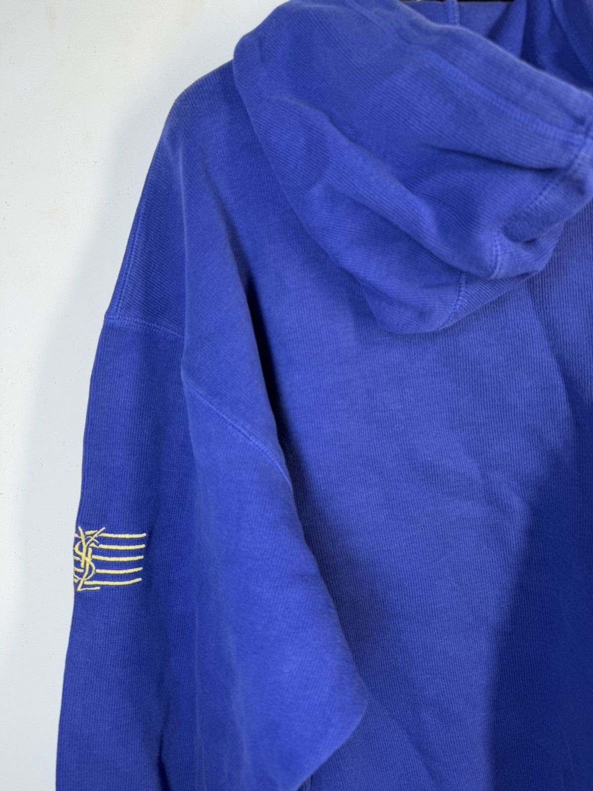 Yves Saint Laurent Big Logo YSL Hoodie Sweatshirt Rare Sweater Blue Navy 90s Size US L / EU 52-54 / 3 - 15 Thumbnail
