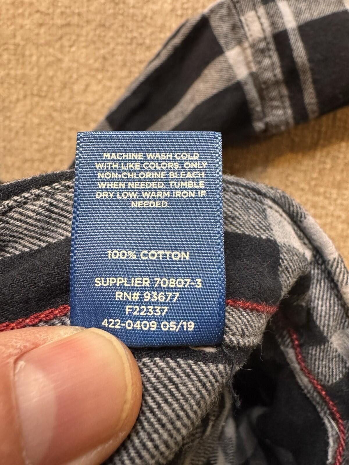 Arizona Jean Co. Arizona Jeans Co. Boy's XL 18/20 Blk/Gry LS Flannel [735] Size US XL / EU 56 / 4 - 7 Thumbnail