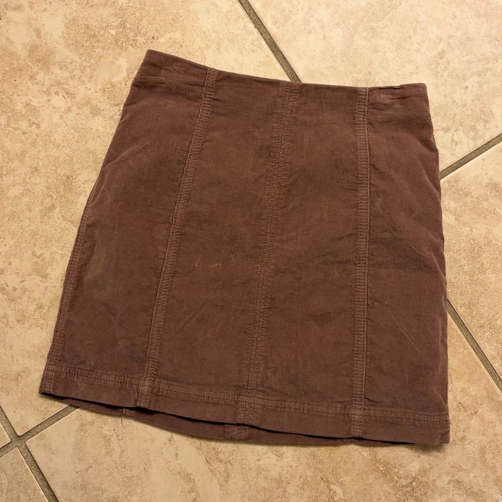 Free People Free People Brown Corduroy Mini Skirt y2k Size 25" / US 0 / IT 36 - 1 Thumbnail