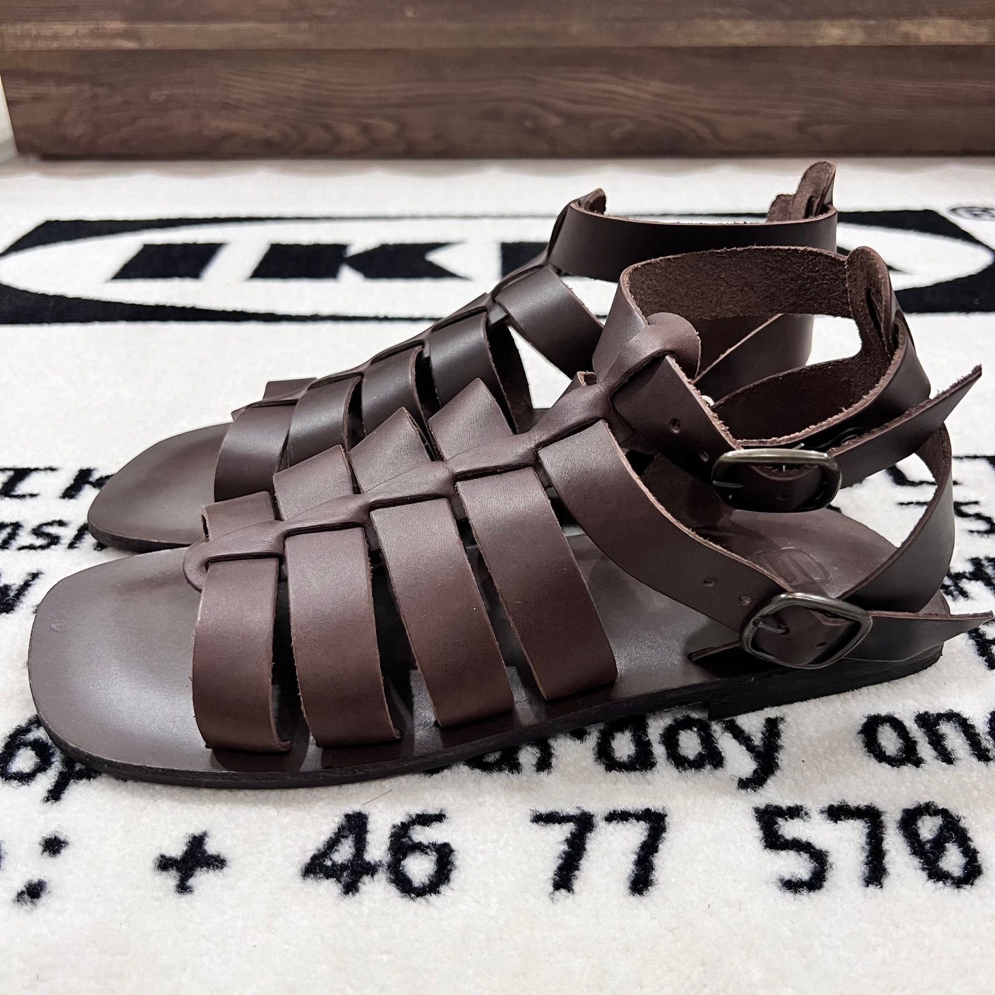 Other 8 by YOOX LEATHER SANDAL Made in Italy Buckle Closure Strap Size US 8 / EU 41 - 3 Thumbnail