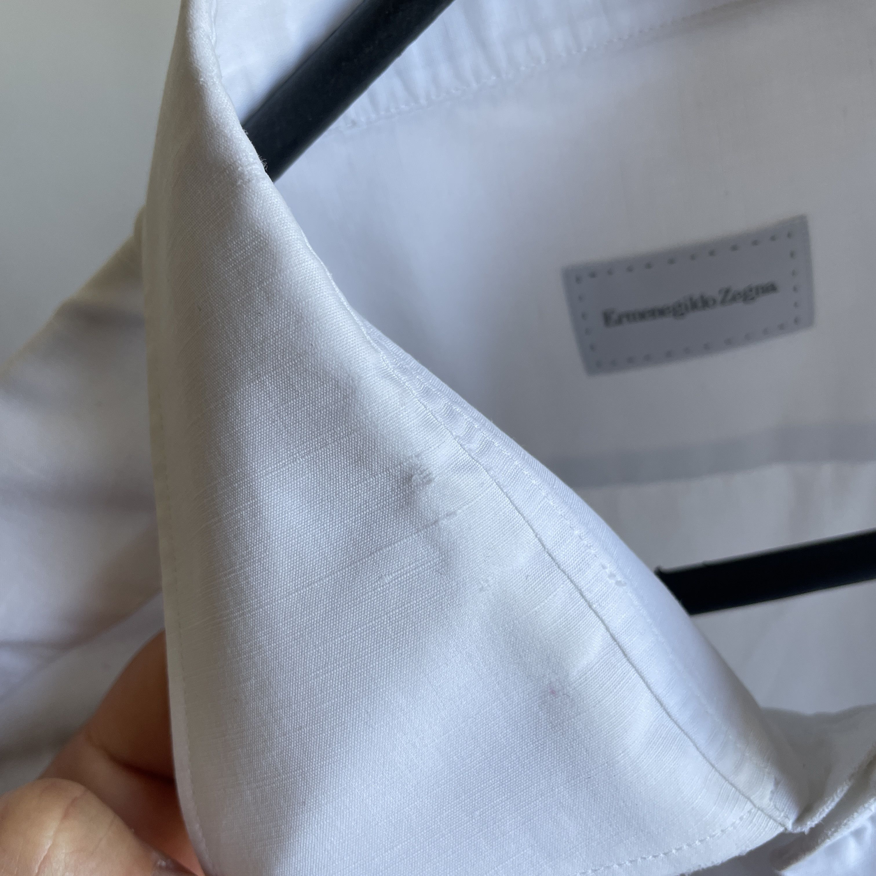 Ermenegildo Zegna Ermenegildo Zegna Cotton/Linen Slim Fit Dress Shirt Size 41 Size 38R - 6 Thumbnail