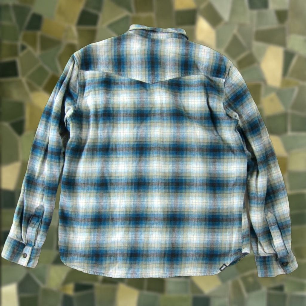 Vans VANS Shirt Men Large Blue Plaid 100% Cotton Flannel Long Sleeve Button-Up Size US L / EU 52-54 / 3 - 1 Thumbnail