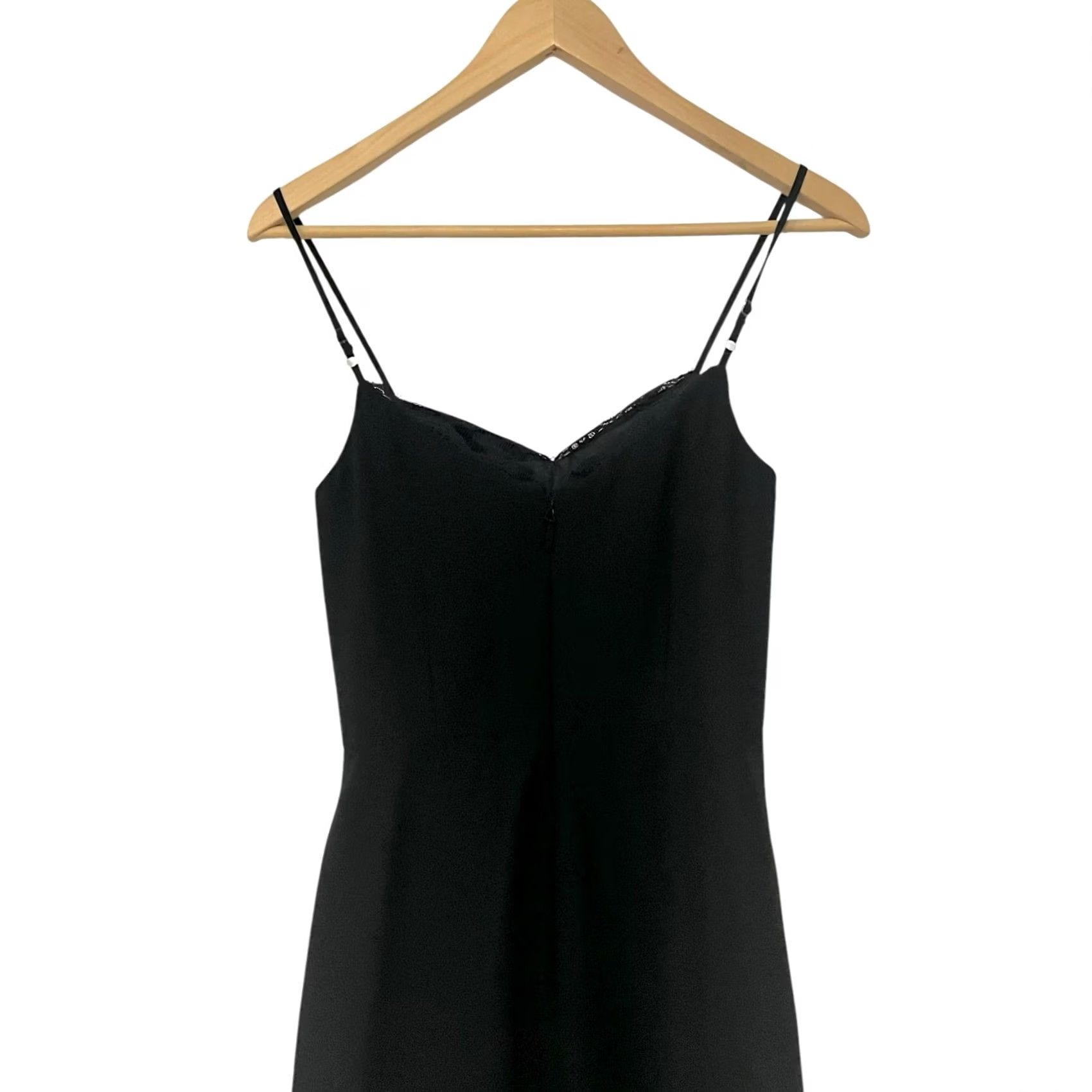 Vintage AZAZIE Black Formal Maxi Chiffon V-Neck Spaghetti Strap Leg Slit Sz 0 Dress Womens Size XS / US 0-2 / IT 36-38 - 7 Thumbnail