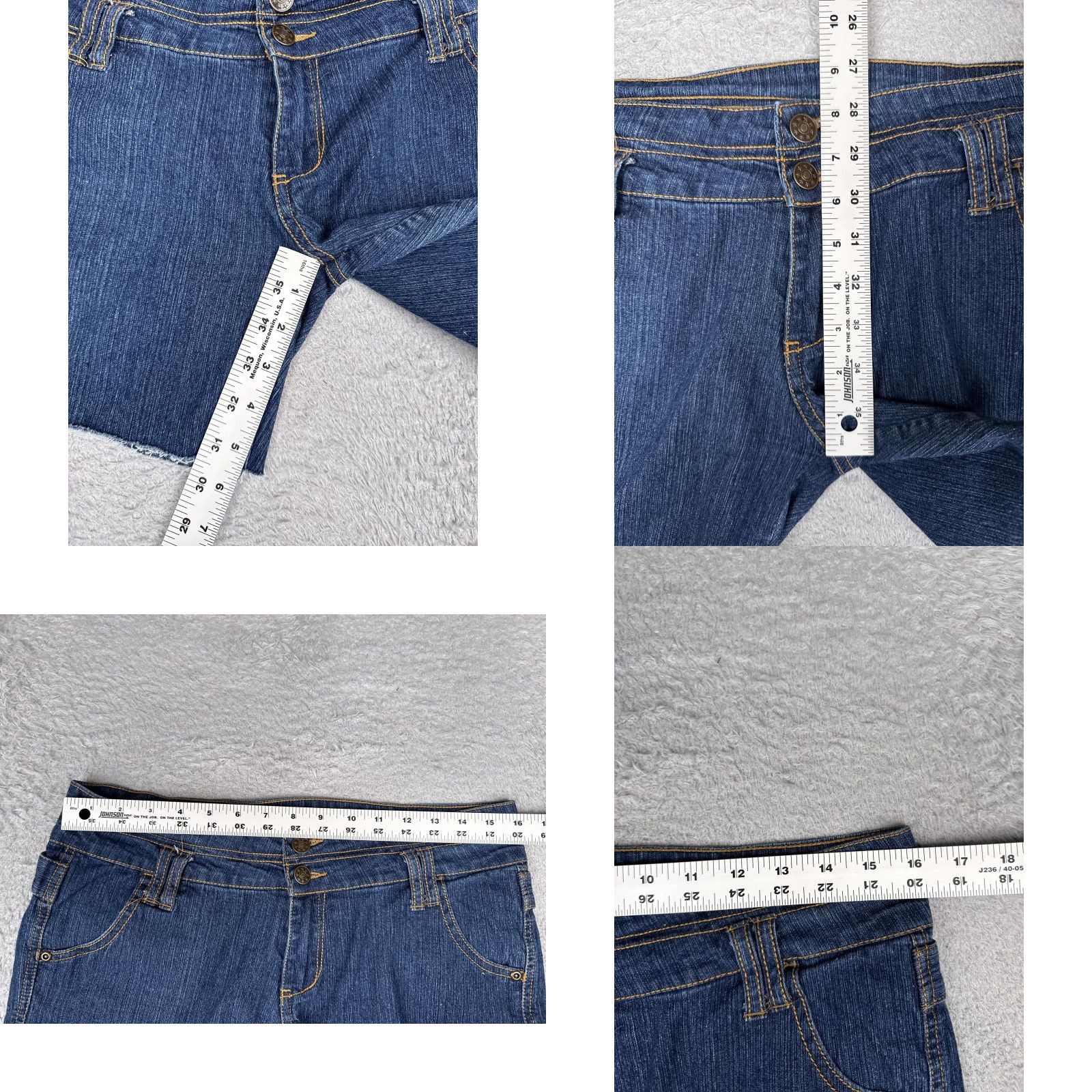 Doublet Level Eight Denim Shorts Juniors 9 Blue Cutoff Raw Hem Stretch Double Button 5.5 Size 30" / US 8 / IT 44 - 8 Thumbnail