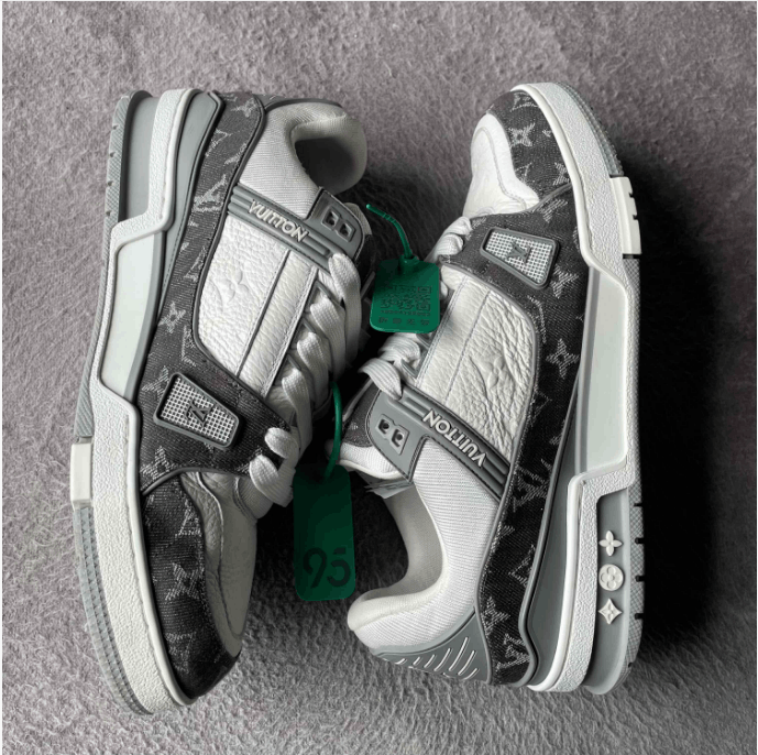 Louis Vuitton Louis Vuitton Training Denim Grey Lowtop Sneakers 42.5 Men Size US 9 / EU 42 - 4 Thumbnail