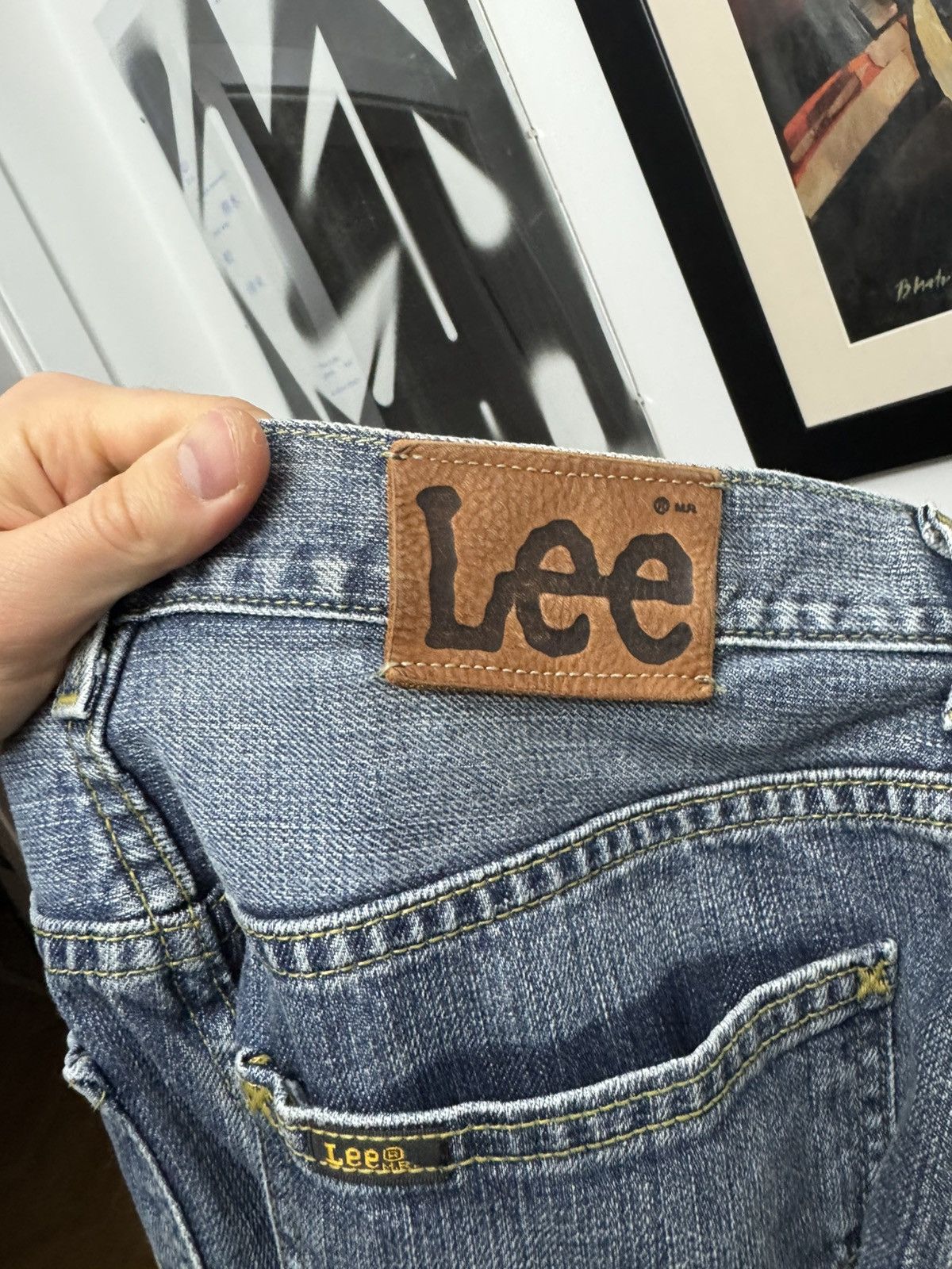 If Six Was Nine Lee Flared Jeans Vintage Y2k Denim Avant Garde Streetwear Size US 31 - 7 Thumbnail