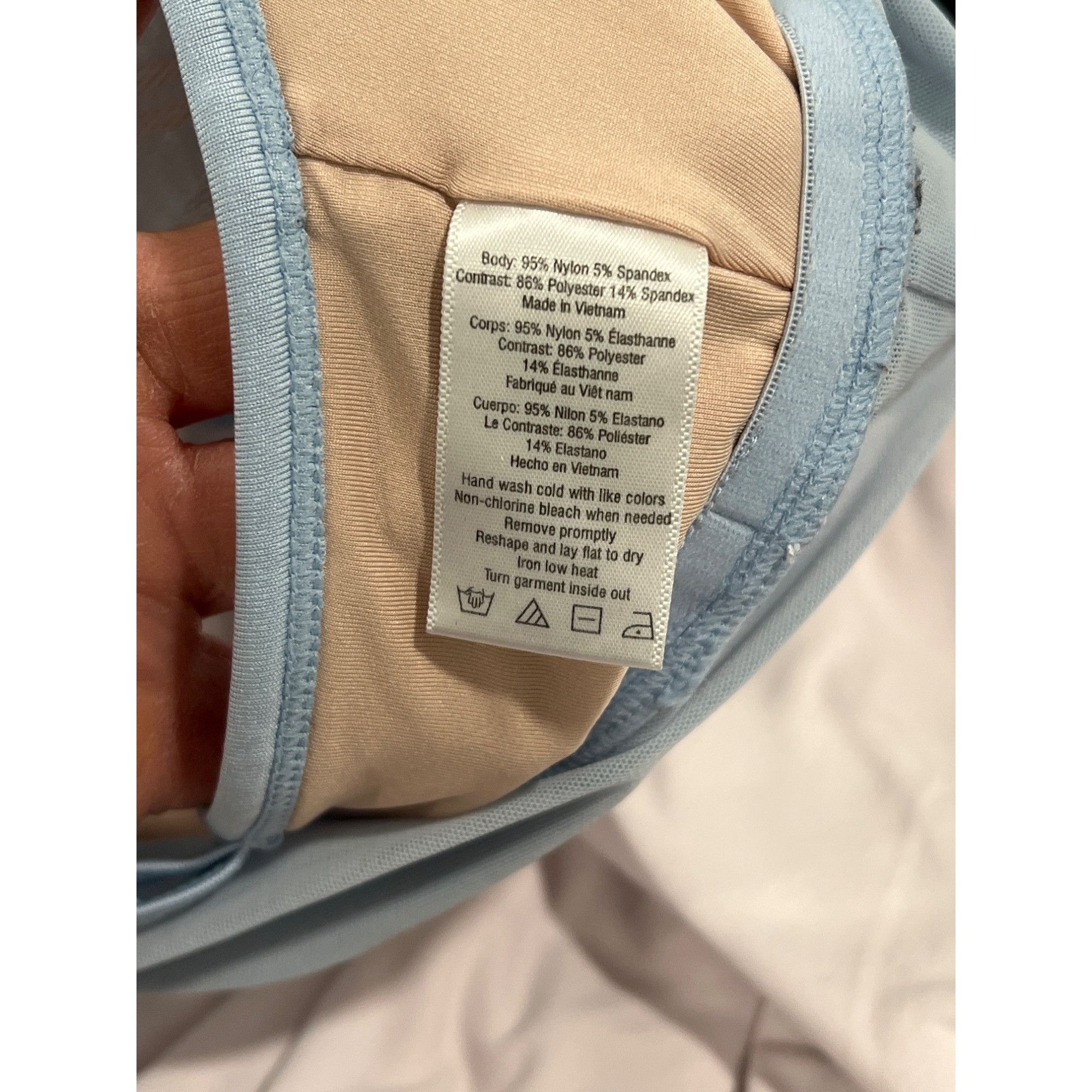 Alo Alo Yoga Aria Sky Buff Mesh Stretch Sports Bra Medium Light Size M / US 6-8 / IT 42-44 - 6 Thumbnail