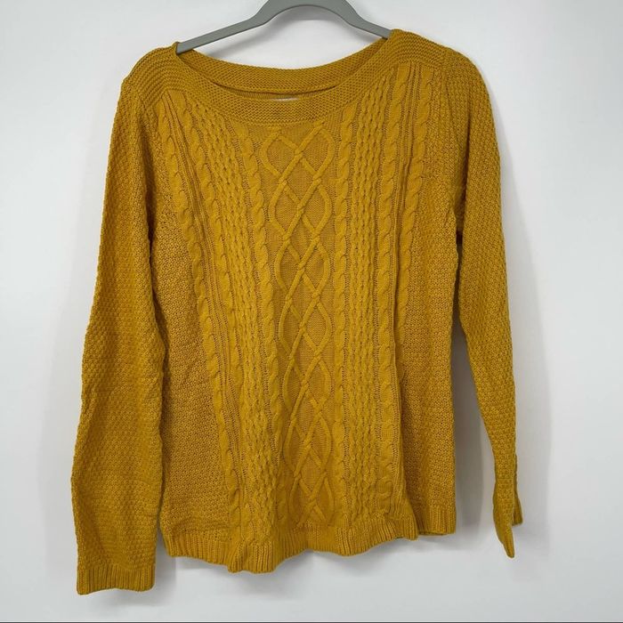 Croft & Barrow CROFT & BARROW MUSTARD BRAIDED & LATTICE SWEATER MEDIUM ...