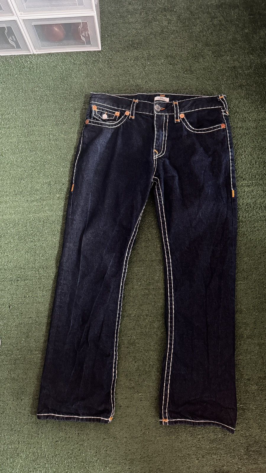 True Religion Navy and yellow true religion jeans Size US 36 / EU 52 - 1 Thumbnail