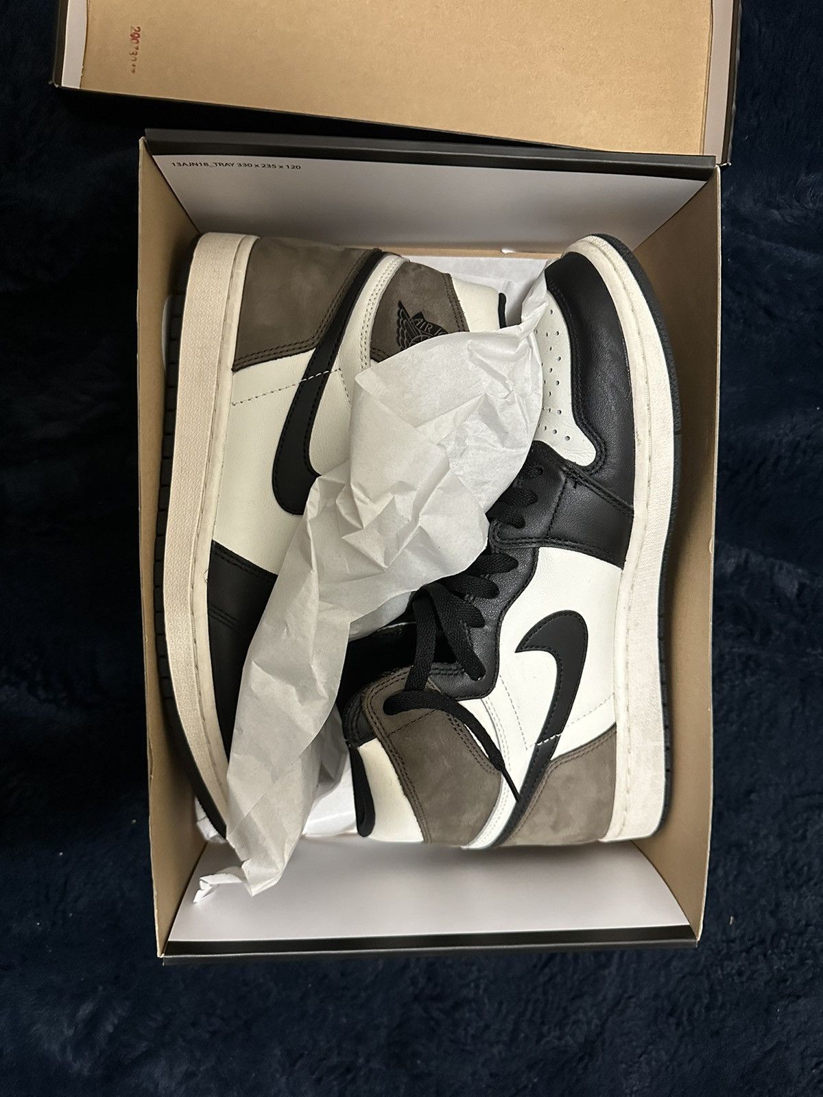 image of Jordan Nike Jordan 1 Mocha Shoes in Brown/White, Men's (Size 11)