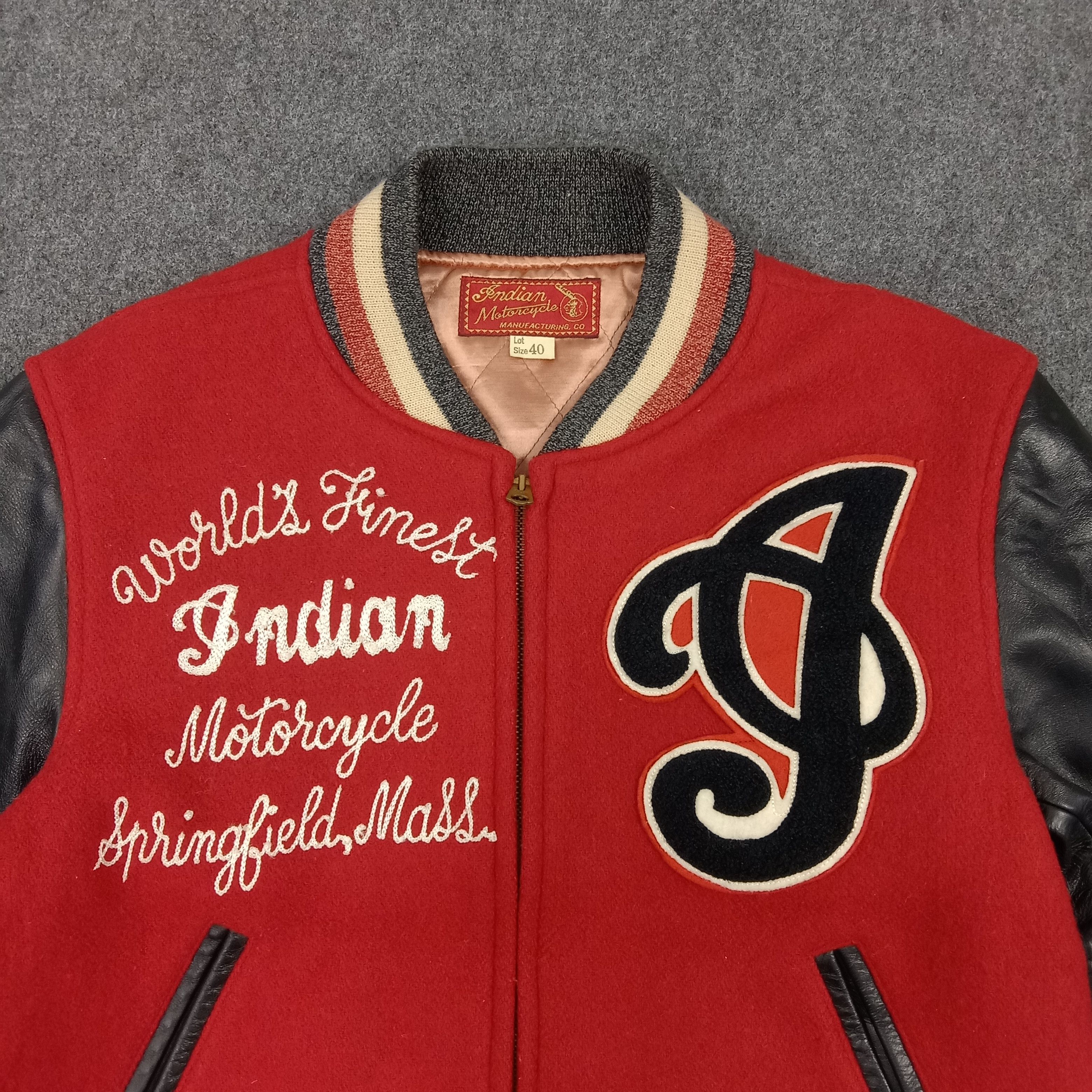 Indian Motorcycle × Vintage Indian Motors Springfield Biker Style Varsity Jacket Size US M / EU 48-50 / 2 - 5 Thumbnail