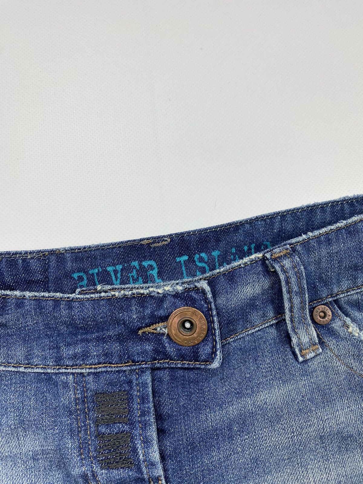 Vintage 🔥LASTDROP🔥 Y2K Style Extra Mini Skirt Washed Distressed Size 32" / US 10 / IT 46 - 7 Thumbnail