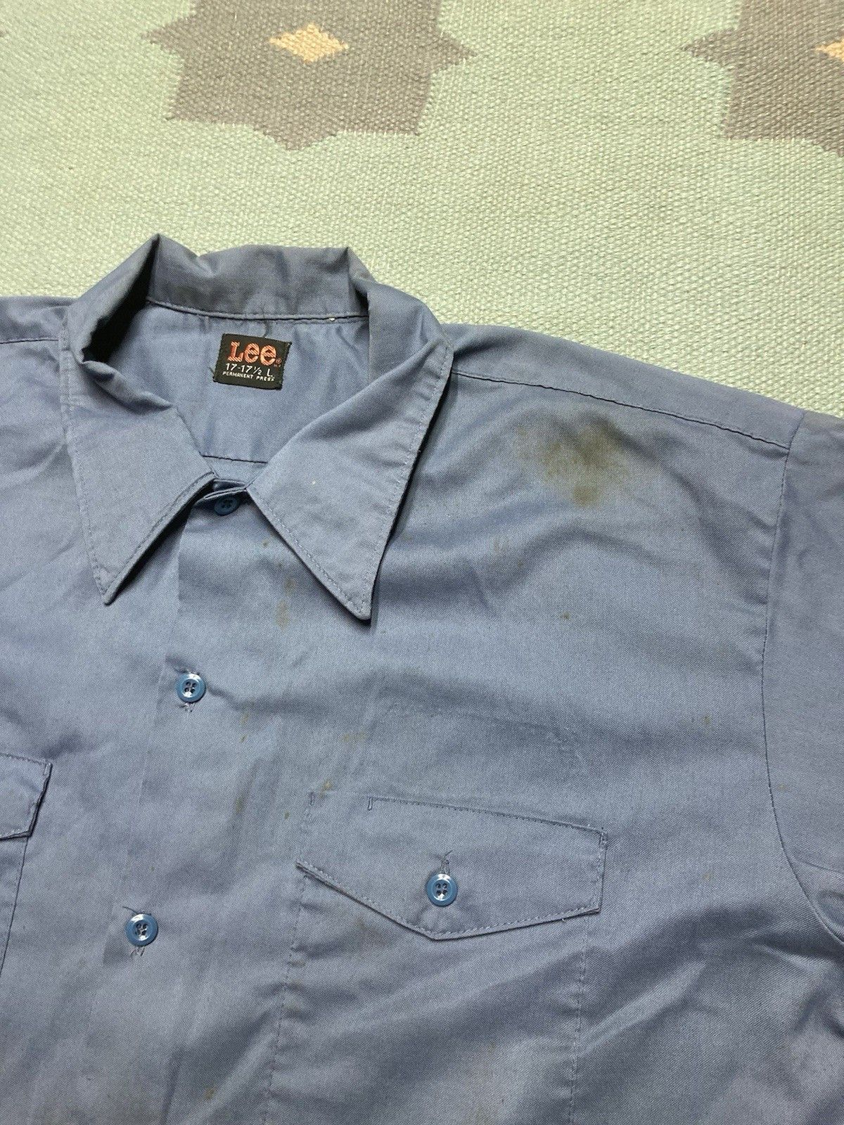 Lee × Vintage Vintage 70s work shirt lee workwear worn stained men’s large Size US L / EU 52-54 / 3 - 9 Thumbnail