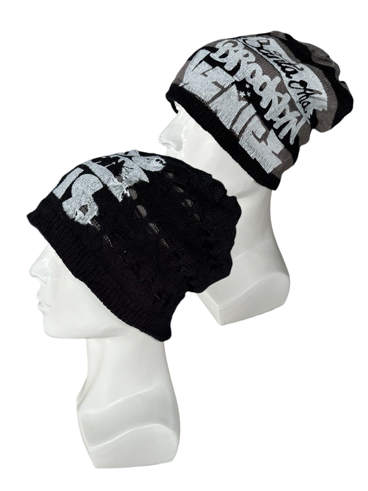 Japanese Brand × Kapital × Vintage Distressed Punk Bondage Style Reversible Beanie Hats☠️☠️ Size ONE SIZE - 1 Thumbnail