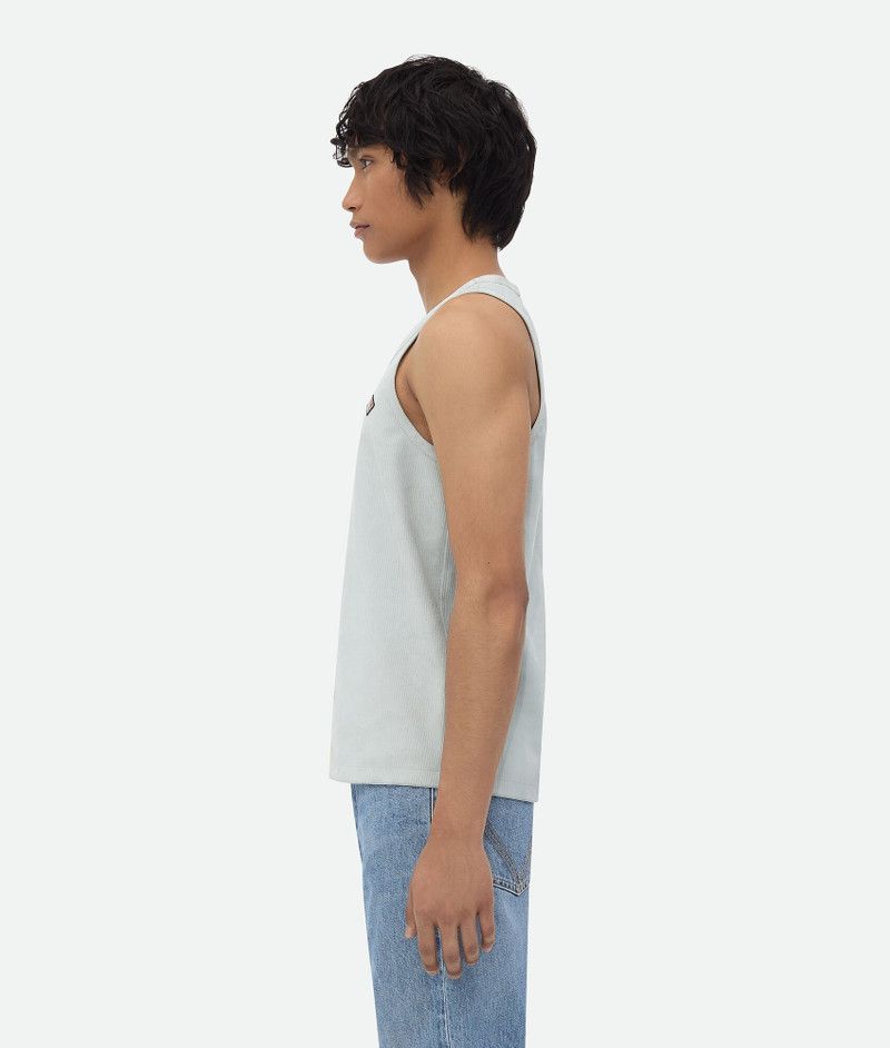 Bottega Veneta o1bcso1str0526 Jersey Rib Leather Tank Top in Stone White Size US XL / EU 56 / 4 - 2 Thumbnail