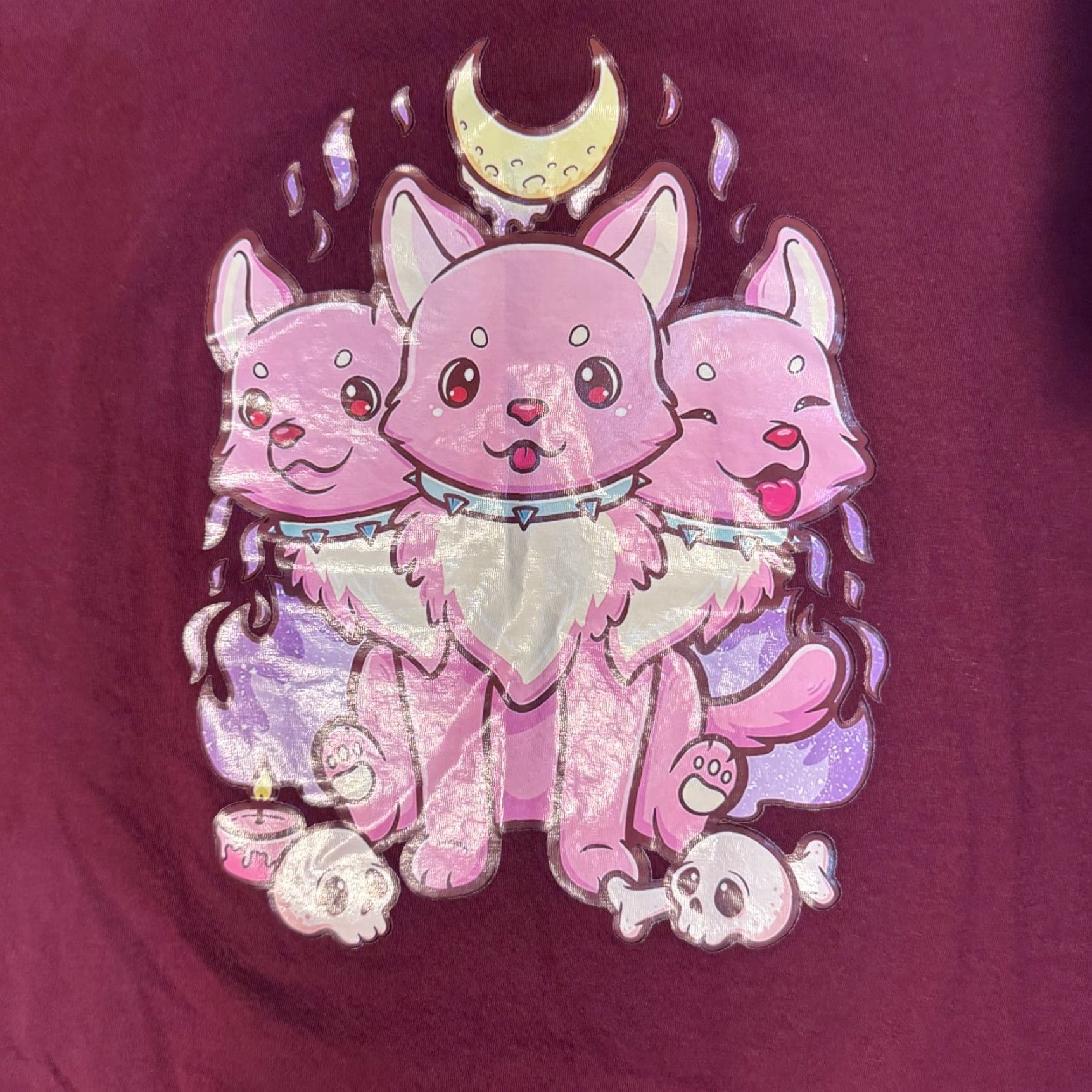 Vintage Kawaii T-Shirt Shirt Womens XL Red Casual Logo Anime Cerberus Crew Neck Short Sleeve Cotton Jersey Graphic Tee Size XL / US 12-14 / IT 48-50 - 2 Thumbnail