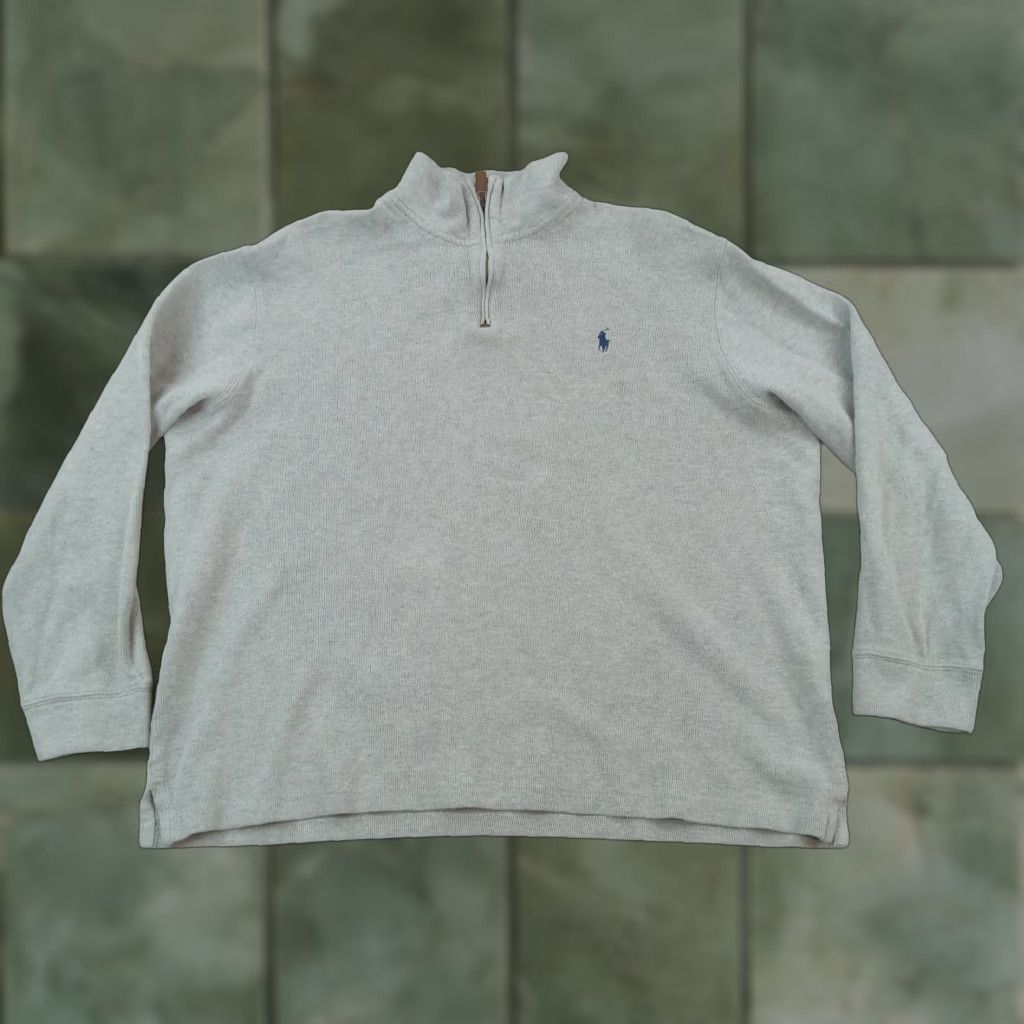 Ralph Lauren Polo Ralph Lauren Mens Gray Mock Neck 1/4 Zip Sweater Extra Large Long Sleeve Golf Tennis Size US XL / EU 56 / 4 - 1 Thumbnail