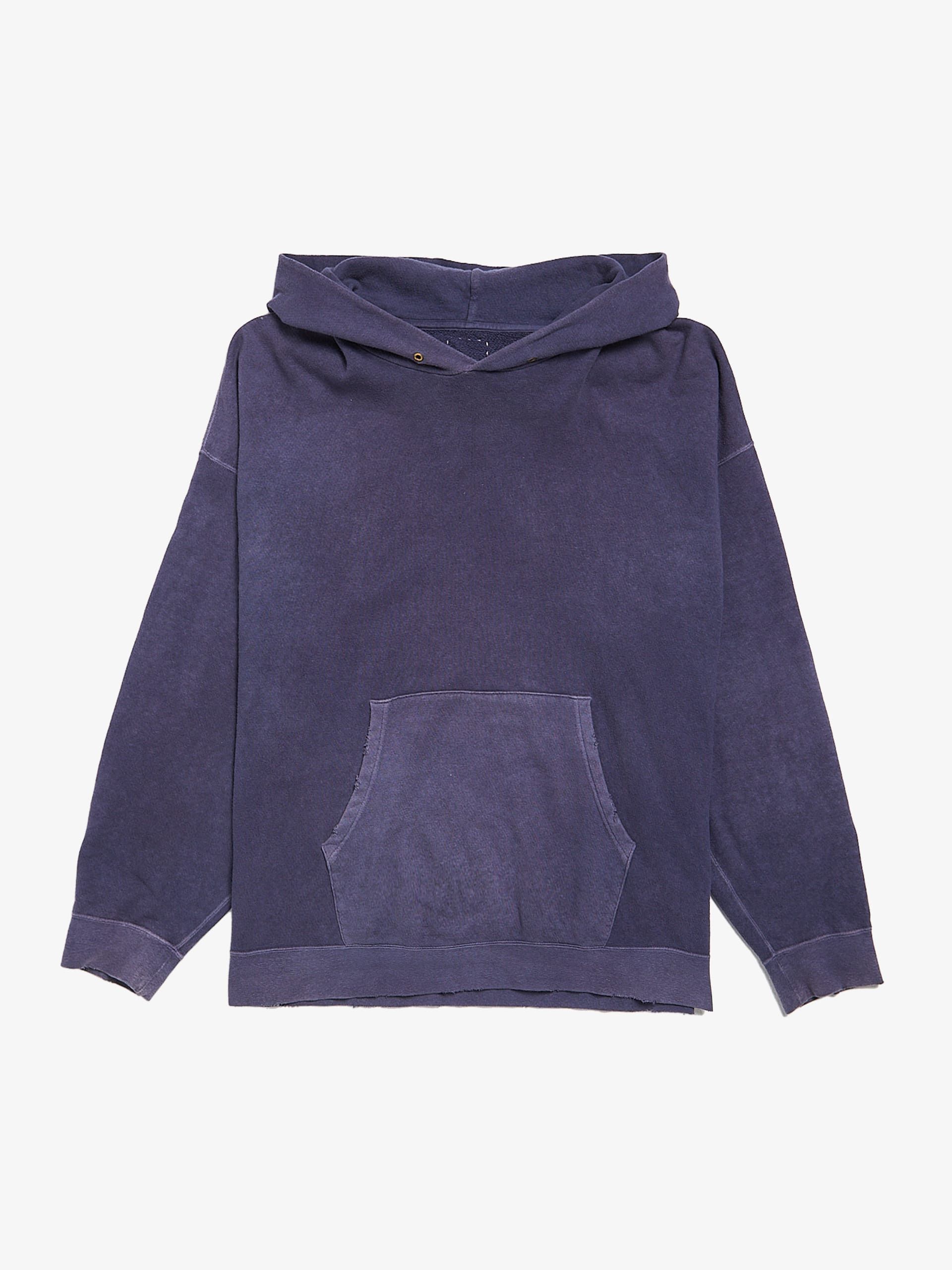 image of Visvim Purple Ragged Washed Cotton Hoodie, Men's (Size 2XL)
