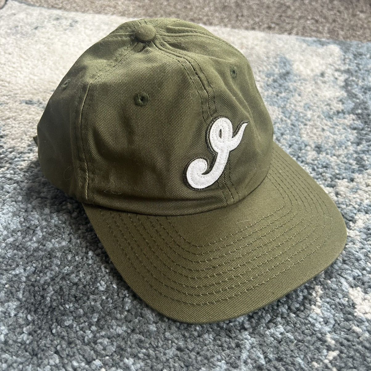 Jiberish × Vintage JiBERiSH J LOGO UNSTRUCTURED 6 PANEL CAP OLiVE DRAB KHAKi Size ONE SIZE - 1 Thumbnail