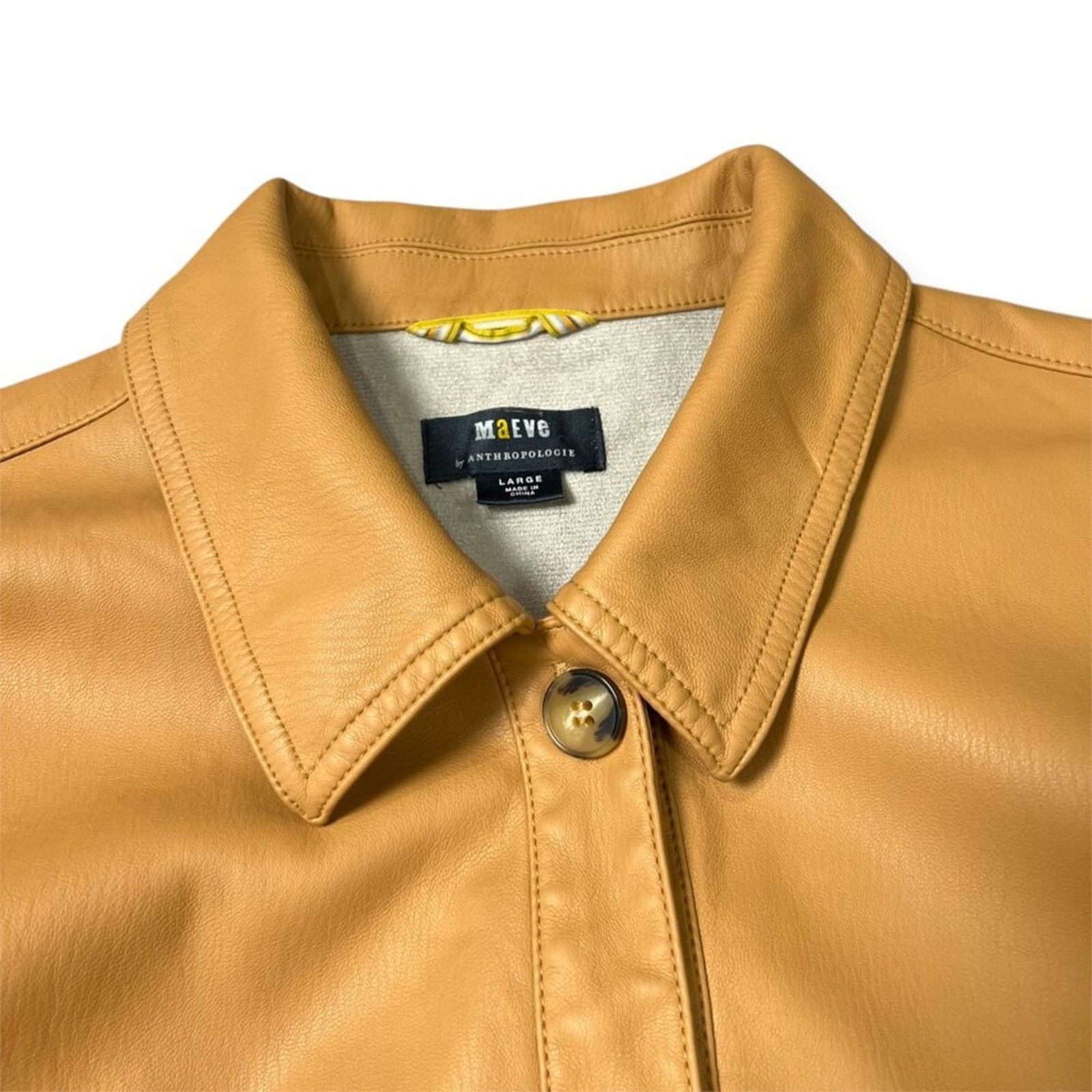 Anthropologie Maeve Oversized Vegan Leather Button Shacket Womens L Size L / US 10 / IT 46 - 11 Thumbnail