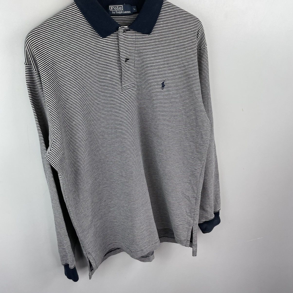 Polo Ralph Lauren VINTAGE Polo Ralph Lauren Striped Long Sleeve Polo Shirt Size US L / EU 52-54 / 3 - 3 Thumbnail