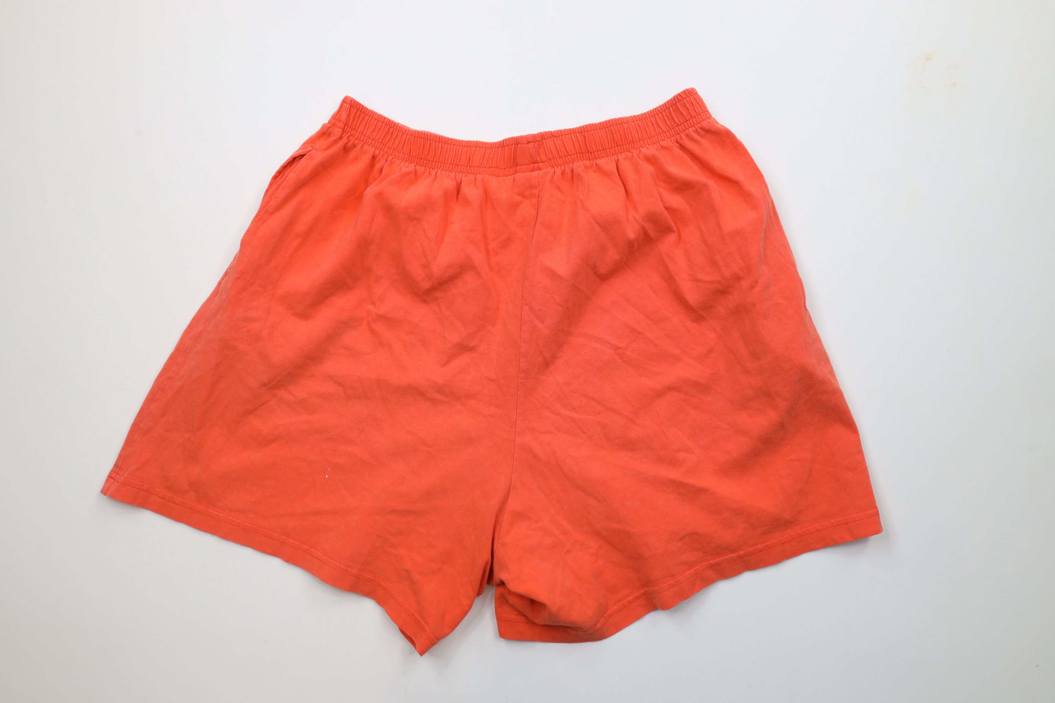 Disney × Vintage Vintage 90s Disney Mickey Mouse Shorts Orange Cotton USA Size 32" / US 10 / IT 46 - 11 Thumbnail