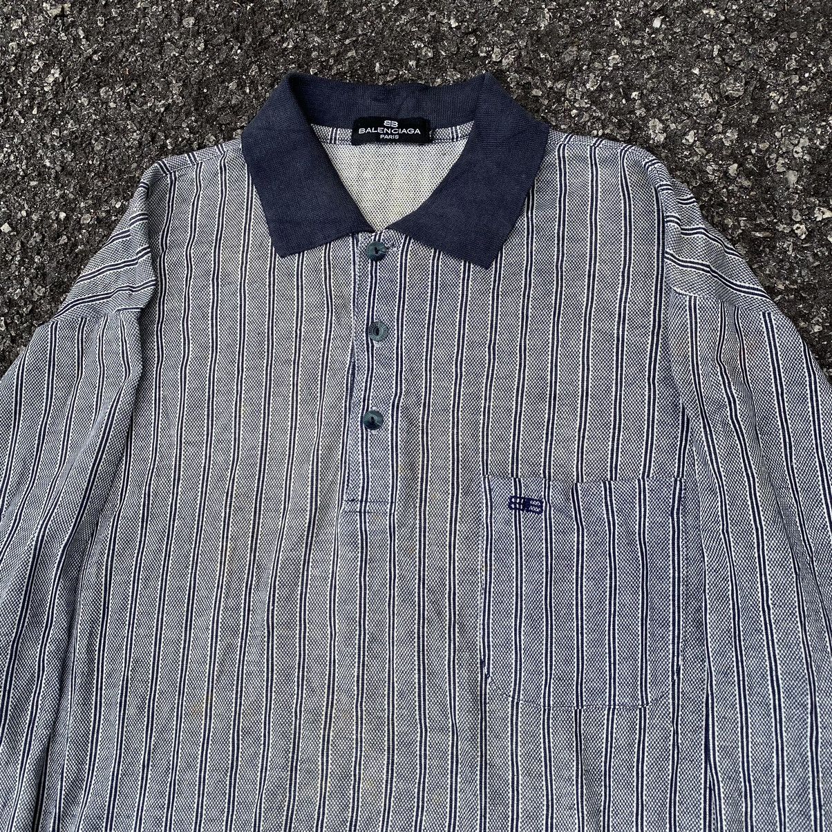 Balenciaga × Vintage Vintage Balenciaga Long Sleeve Polo Shirt Tee Jeans Size US XL / EU 56 / 4 - 1 Thumbnail