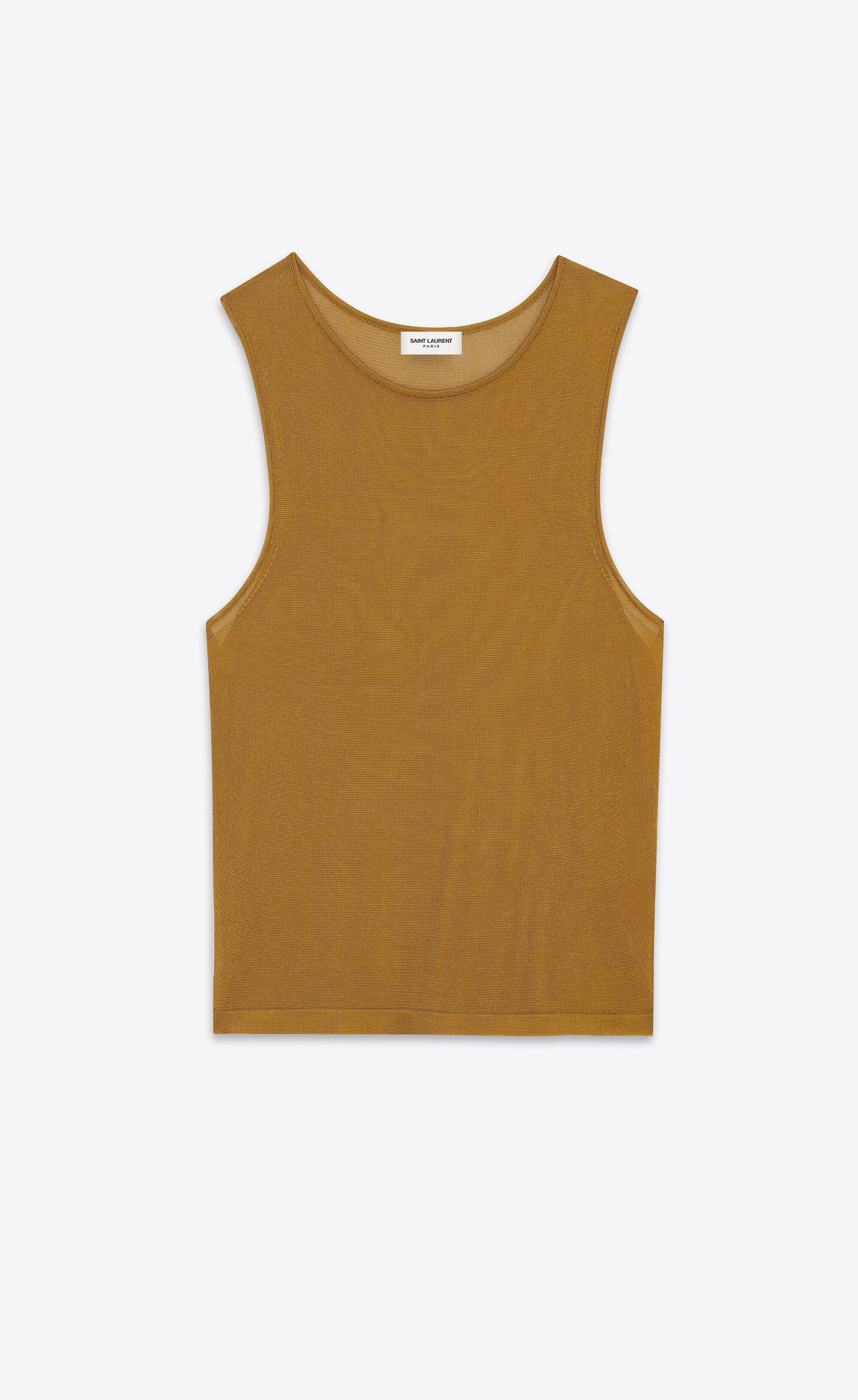 Saint Laurent Paris oc11z1125 Crop Tank Top in Knit in Brown Size XS / US 0-2 / IT 36-38 - 1 Thumbnail