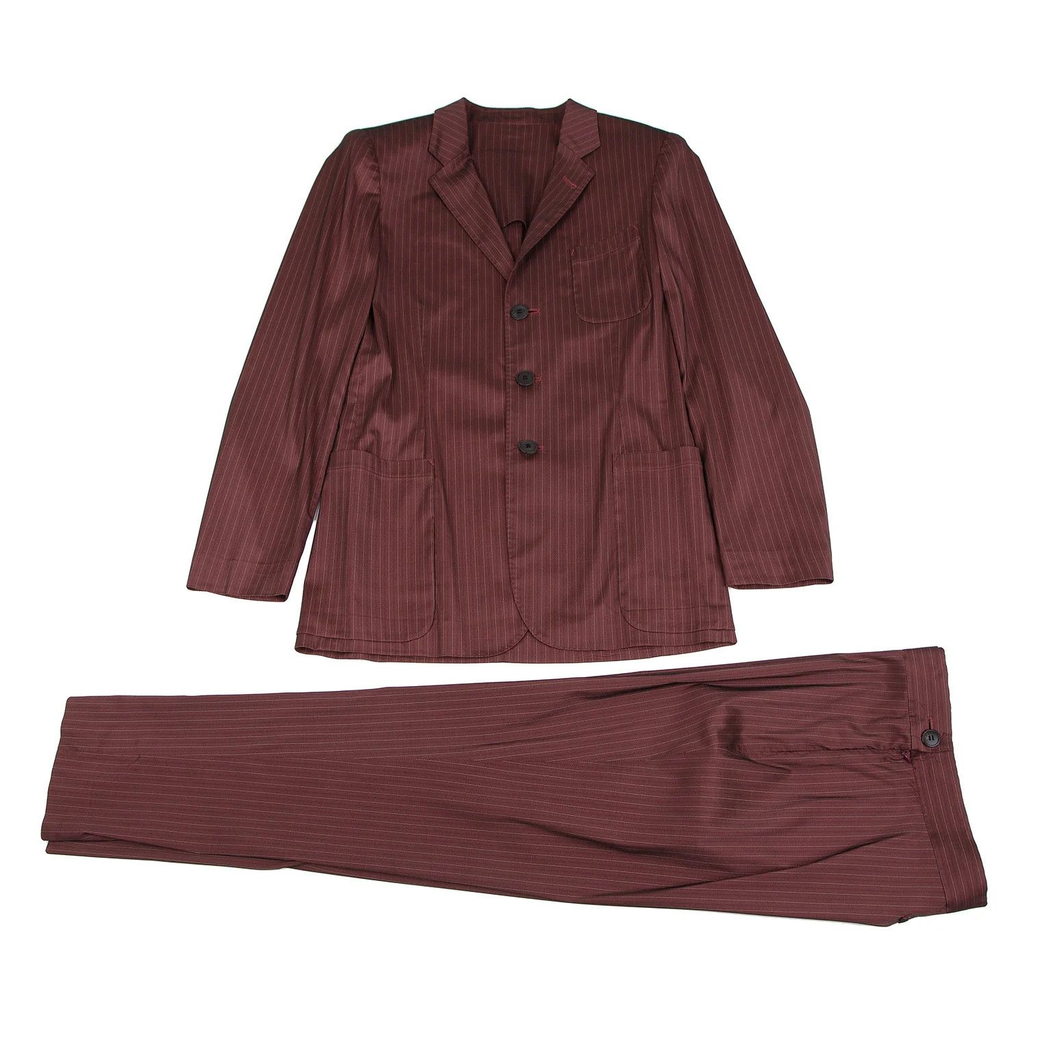 Jean Paul Gaultier Stretch Stripe Power Shoulder Jacket in Red Size 48 Size US M / EU 48-50 / 2 - 14 Thumbnail