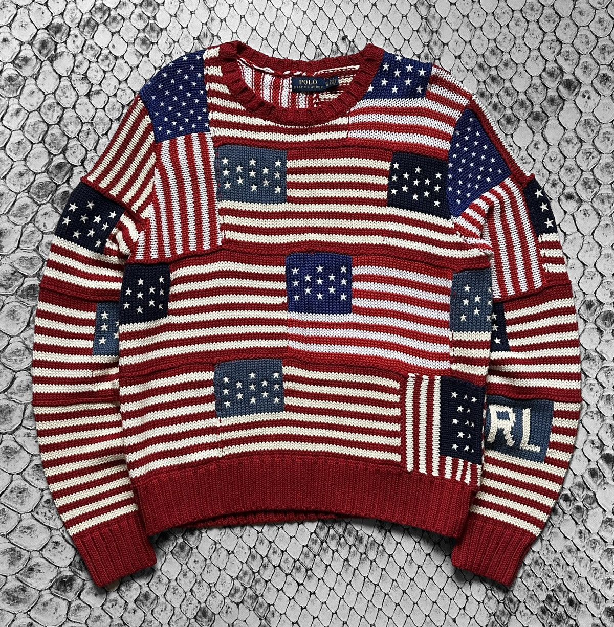 Polo Ralph Lauren Polo Ralph Lauren American Flag USA Knit Sweater Patchwork Size XL / US 12-14 / IT 48-50 - 1 Thumbnail