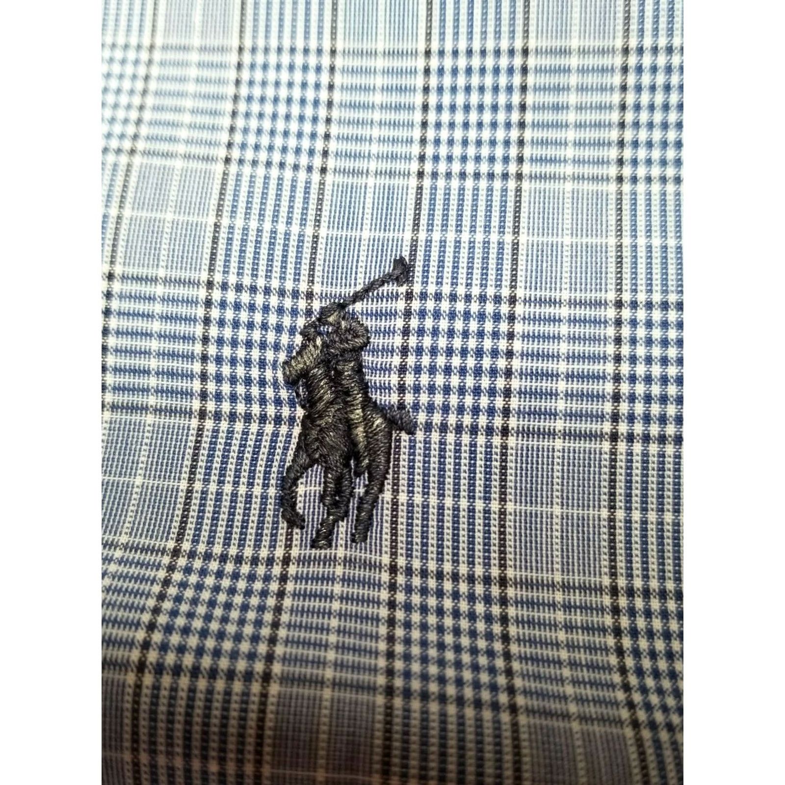 Ralph Lauren Ralph Lauren Men's Blue Cotton Glen Check Dress Shirt Sz 16 1/2 Button-Down Yarmouth Size 42R - 4 Thumbnail