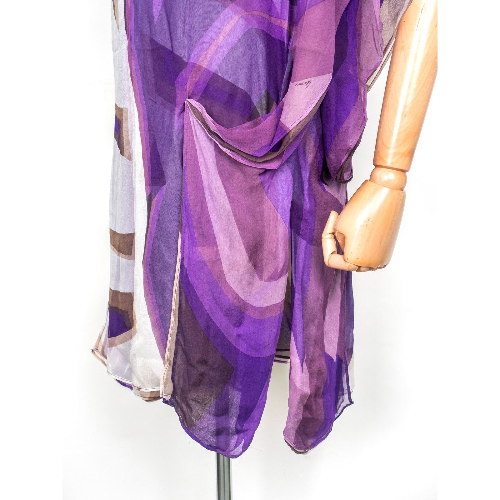 Gucci Gucci Purple Graphic Print Silk Dress Size S / US 4 / IT 40 - 7 Thumbnail