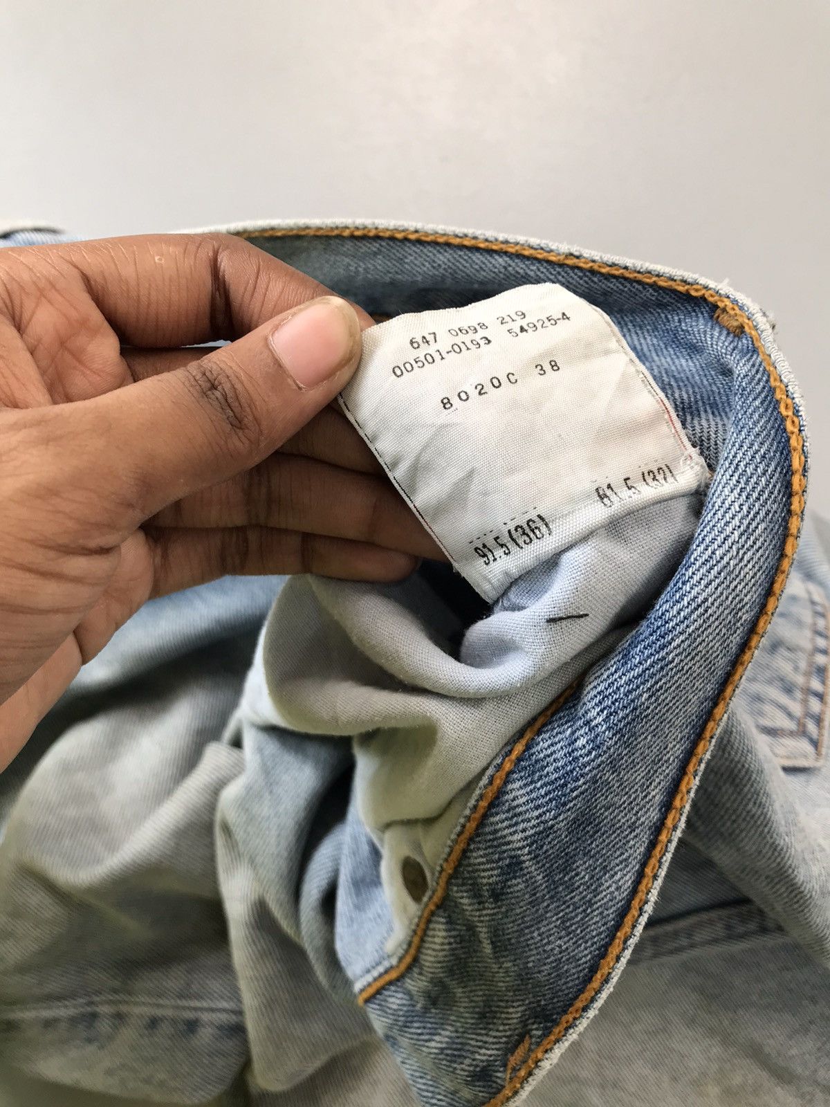 Levi's Vintage Levi’s 501 repaired denim Size US 38 / EU 54 - 10 Thumbnail