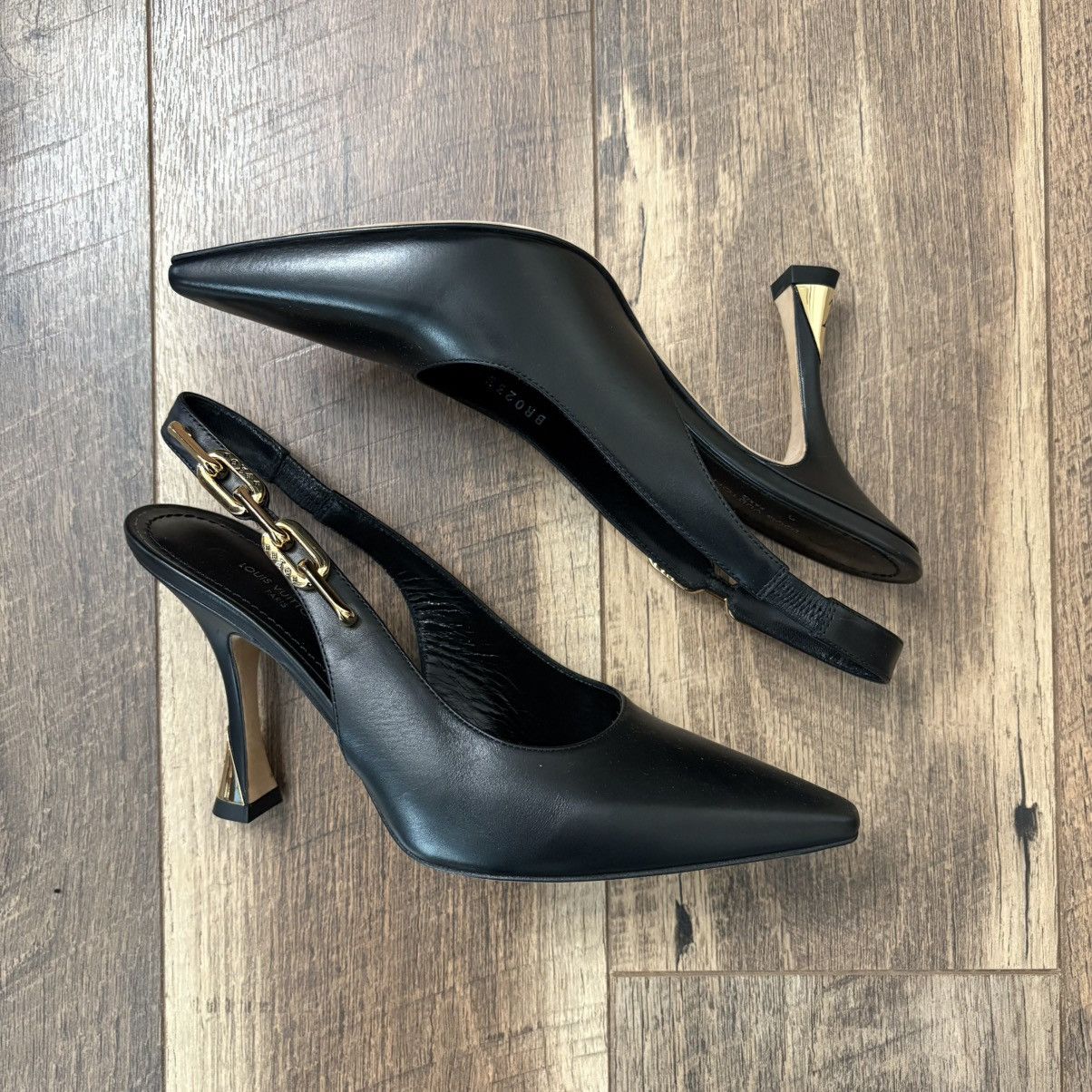 Louis Vuitton Louis Vuitton Leather Slingback Pumps Size US 7 / IT 37 - 1 Thumbnail