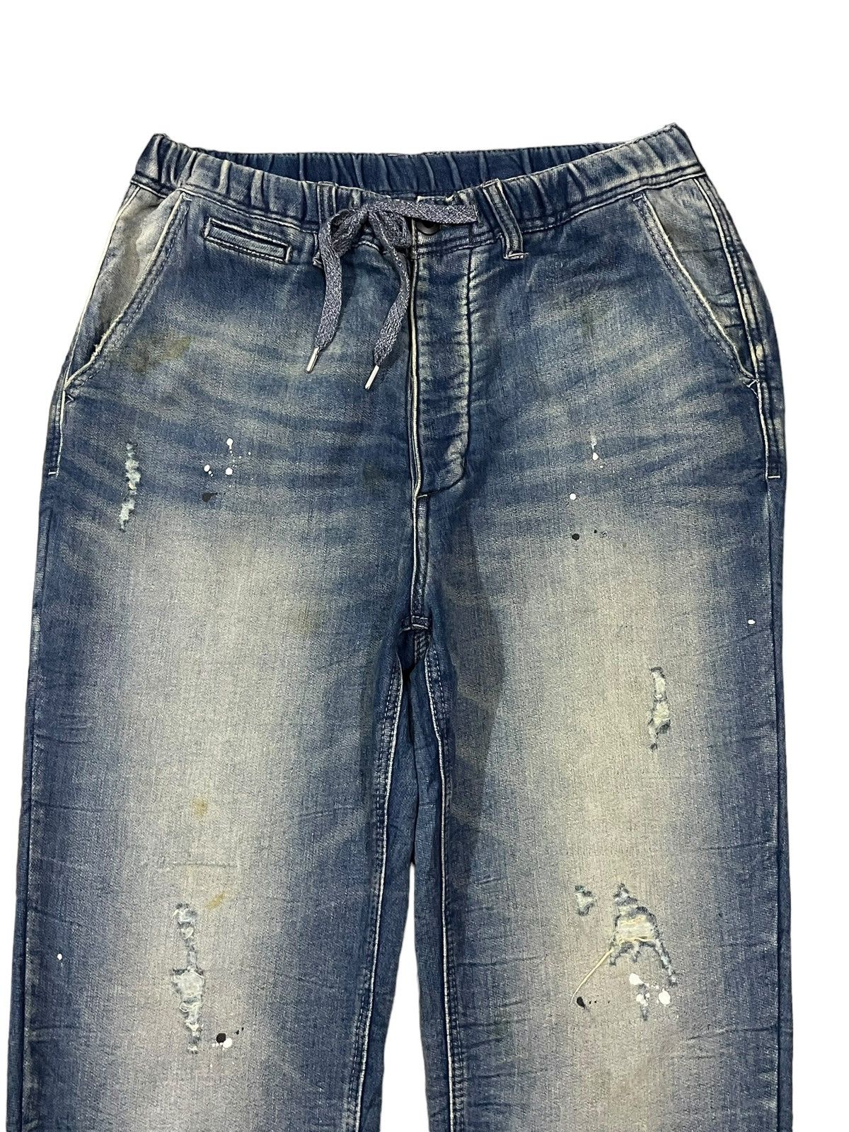 Japanese Brand Oblekt Japan Paint Splatter Ezy Denim Style Distressed Pants Size US 31 - 2 Thumbnail