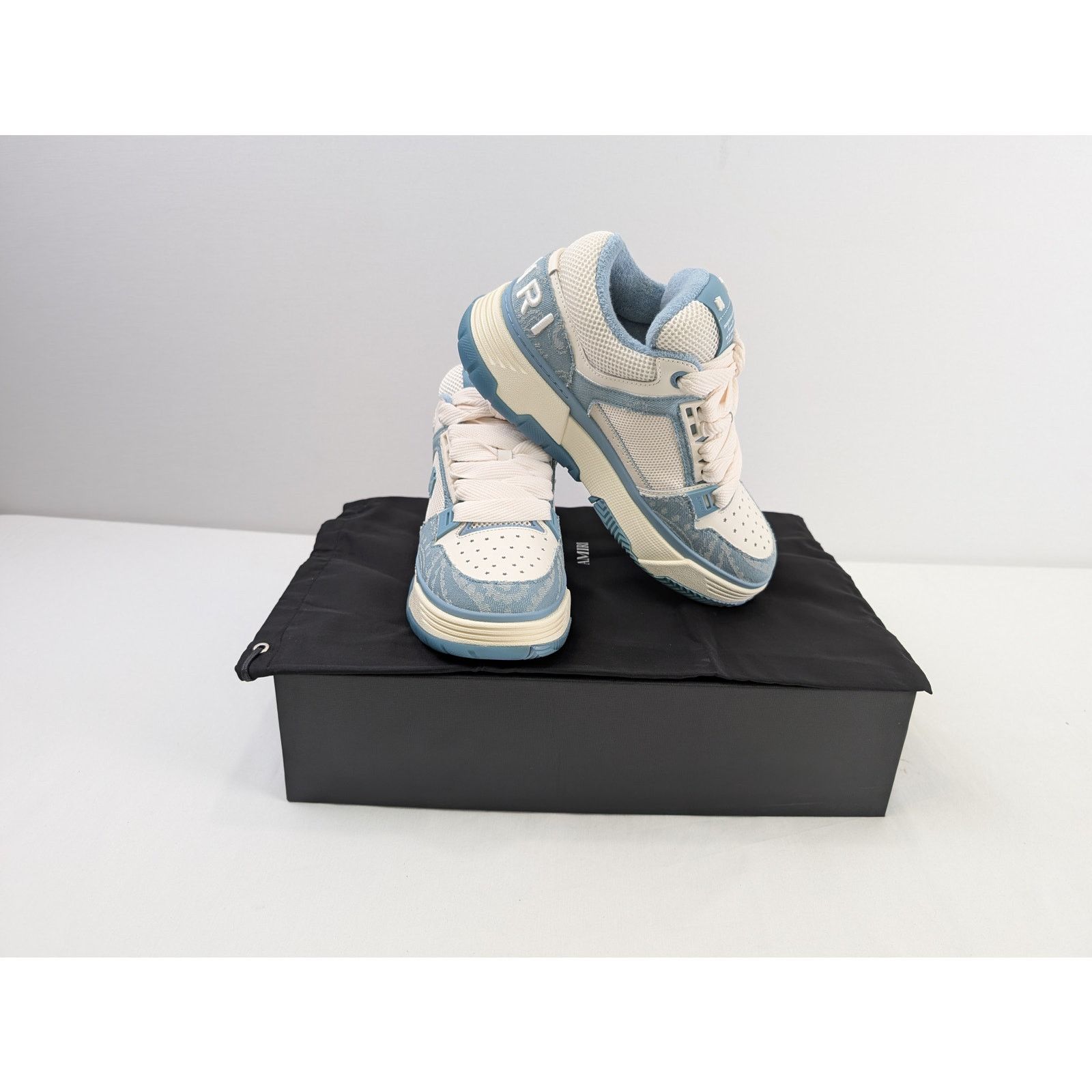 Amiri o1rshd1 Bandana Denim MA-1 Sneakers in Dusty Blue Size US 11 / EU 44 - 14 Thumbnail