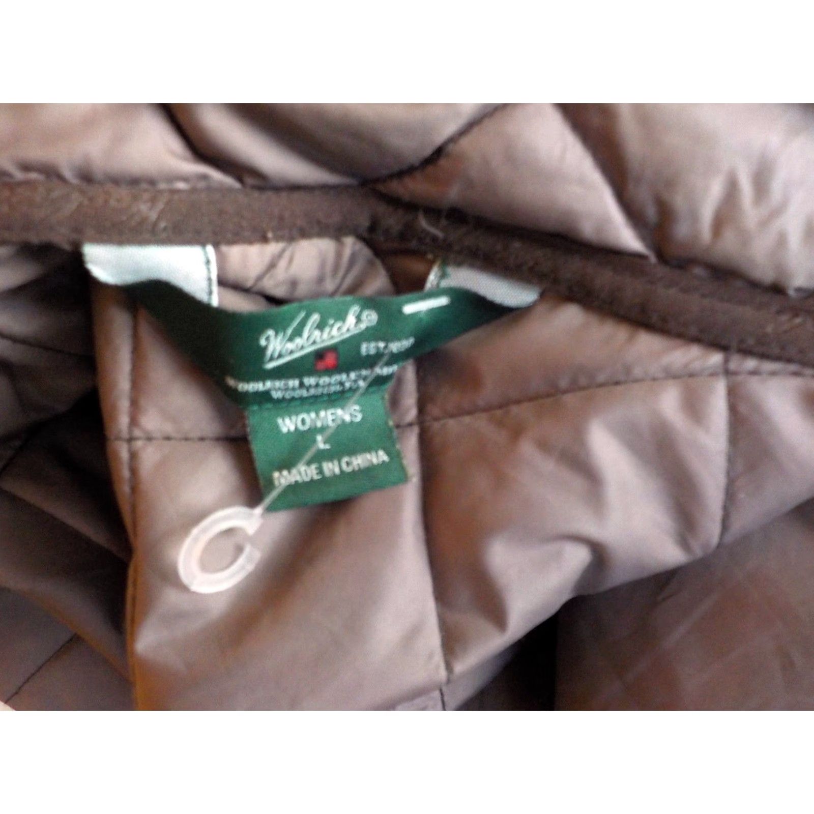 Vintage WOOLRICH Zipper Front Quilted Women's Jacket Brown Polyester Large L +Pockets+Adjustable Cuffs/Waist Good Condition Size L / US 10 / IT 46 - 6 Thumbnail