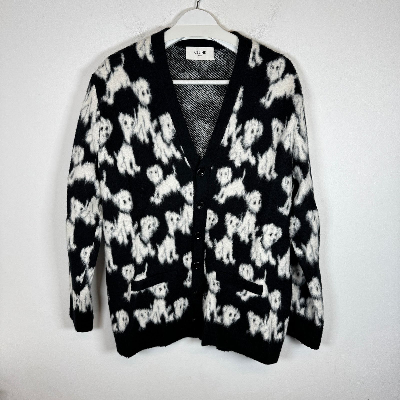 Celine Celine Brushed Cotton-Blend Jacquard Cardigan Size M Size US M / EU 48-50 / 2 - 1 Thumbnail