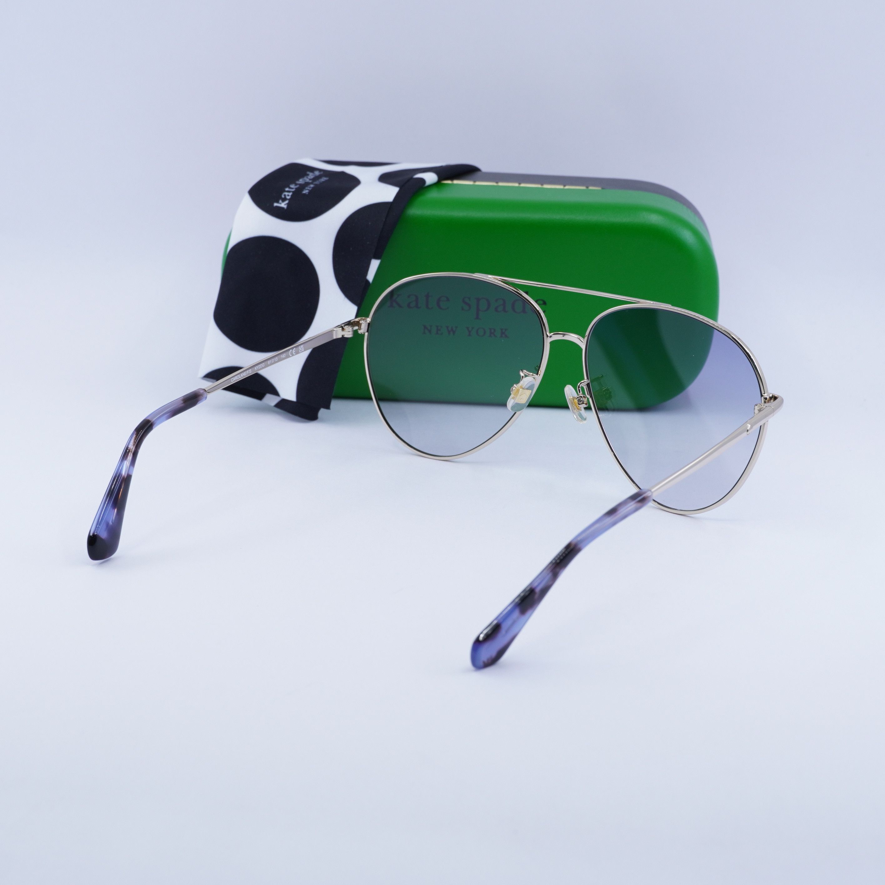 Kate Spade Kate Spade CAROLANE/F/S 0KY2 DG Sunglasses Gold Aviator Size ONE SIZE - 10 Thumbnail