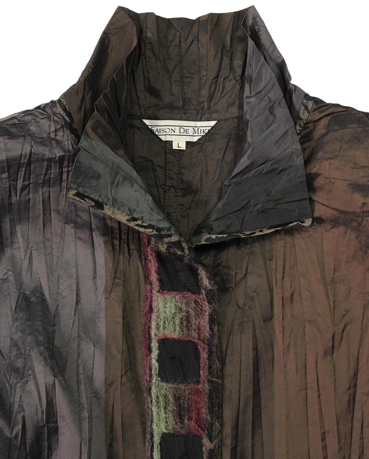 Vintage 2000S SAISON DE MIKI PLEATED COAT JACKET Size L / US 10 / IT 46 - 3 Thumbnail